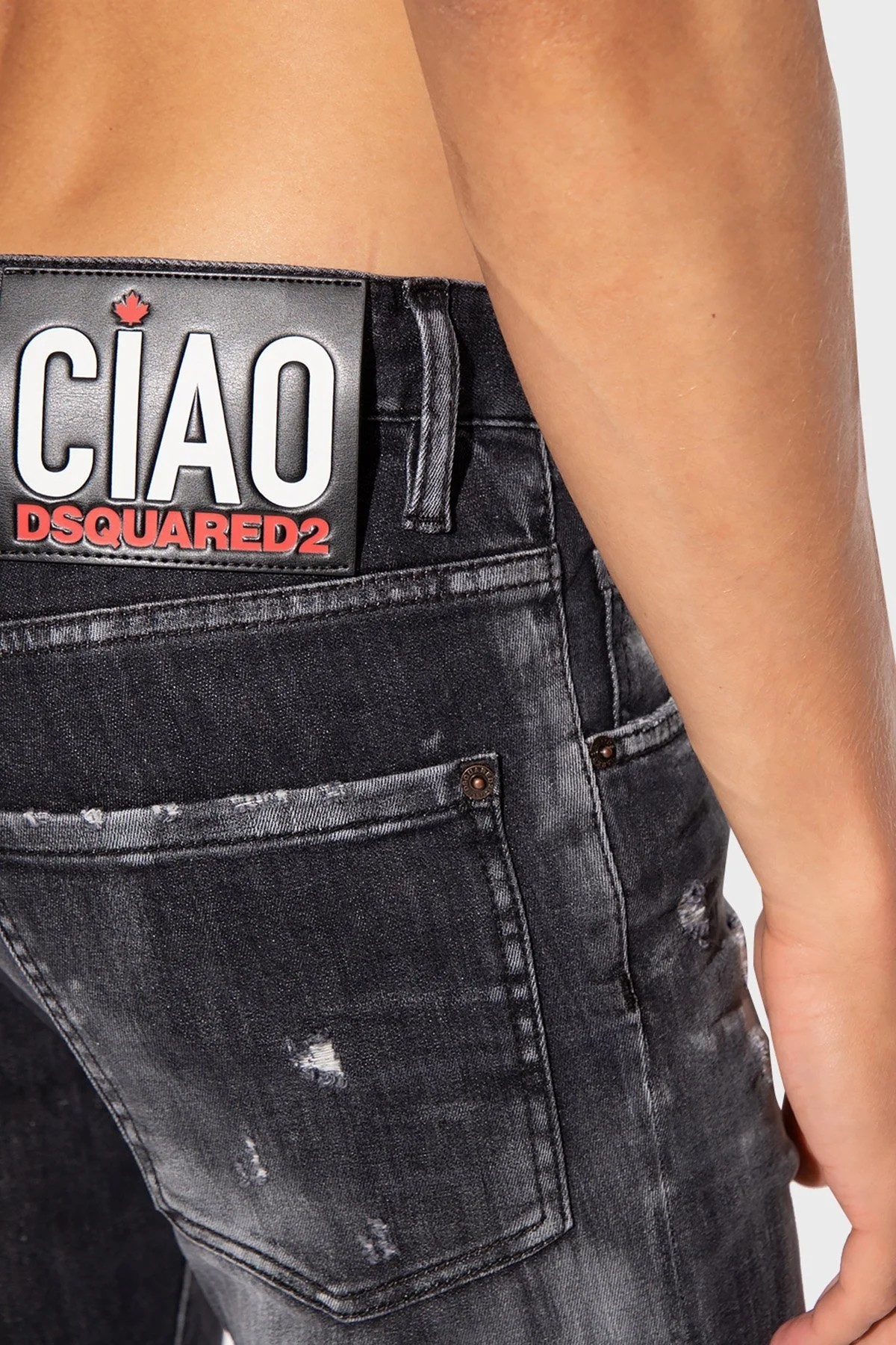 Dsquared2 Streç Pamuklu Düşük Bel Skinny Skater Jeans Erkek Kot Pantolon S74LB1214 S30503 900 SİYAH - 4