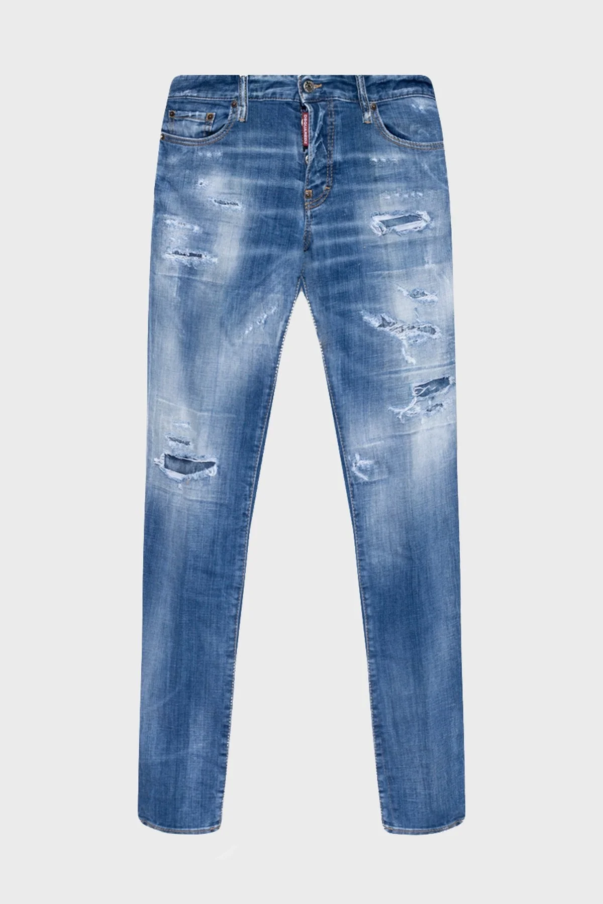 Dsquared2 Streç Pamuklu Normal Bel Dar Paça Slim Jeans Erkek Kot Pantolon S71LB1123 S30342 470 LACİVERT - 5