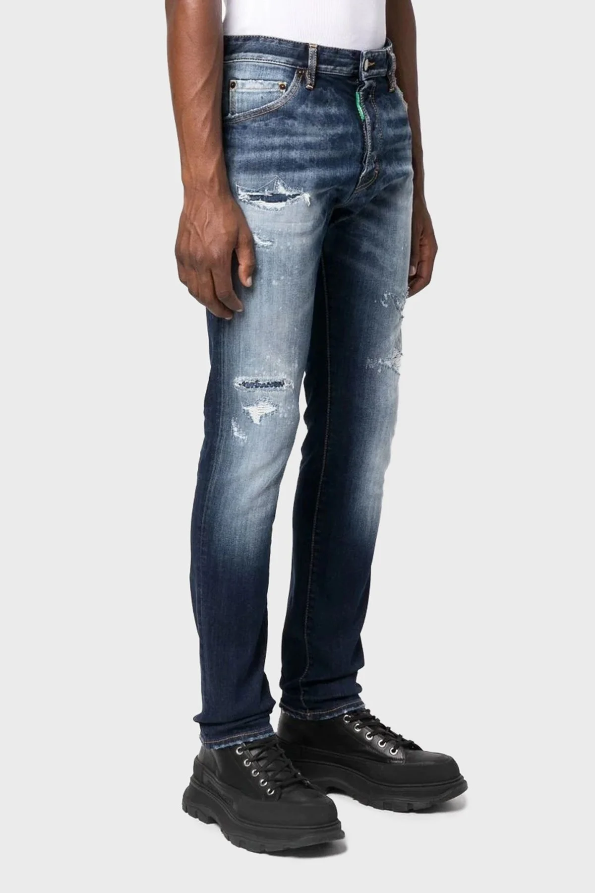 Dsquared2 Streç Pamuklu Regular Fit Cool Guy Jeans Erkek Kot Pantolon S78LB0077 S30819 470 LACİVERT - 2