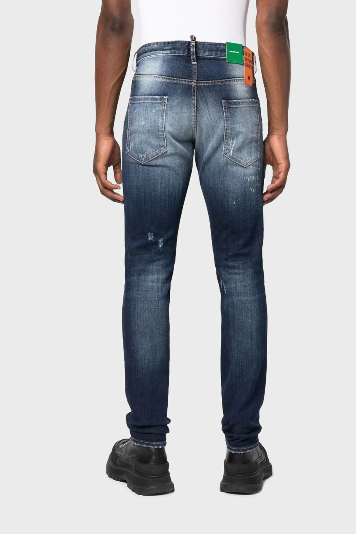 Dsquared2 Streç Pamuklu Regular Fit Cool Guy Jeans Erkek Kot Pantolon S78LB0077 S30819 470 LACİVERT - 3