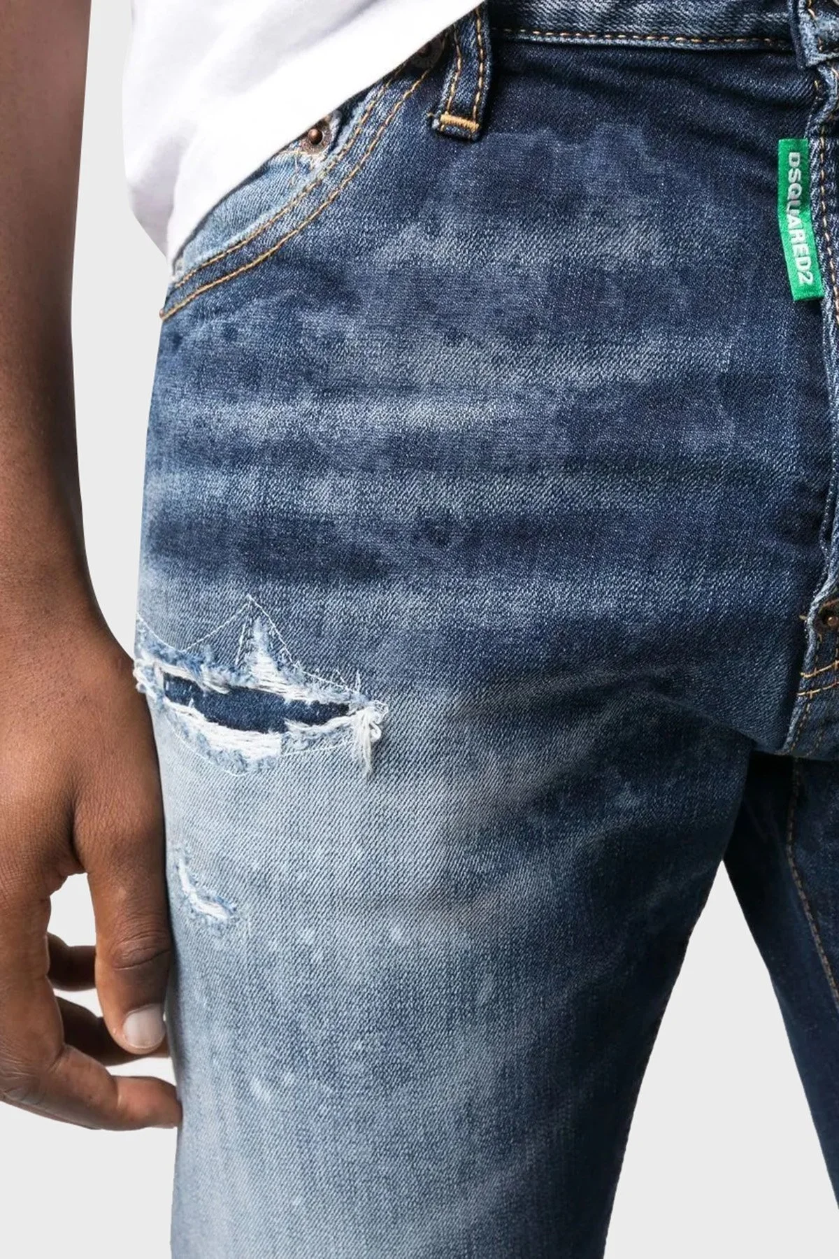 Dsquared2 Streç Pamuklu Regular Fit Cool Guy Jeans Erkek Kot Pantolon S78LB0077 S30819 470 LACİVERT - 4