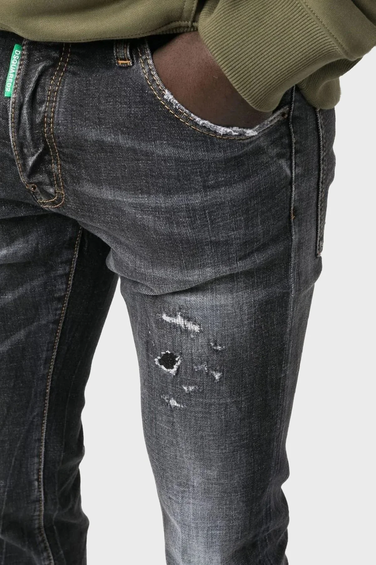 Dsquared2 Streç Pamuklu Regular Fit Cool Guy Jeans Erkek Kot Pantolon S78LB0080 S30835 900 SİYAH - 4