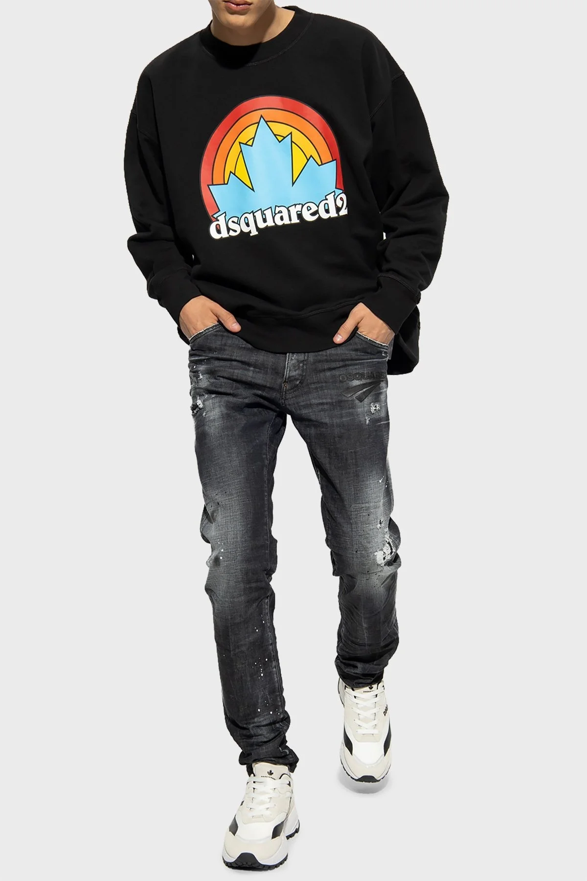 Dsquared2 Streç Pamuklu Regular Fit Dar Paça Cool Guy Jeans Erkek Kot Pantolon S74LB1203 S30357 900 SİYAH - 3