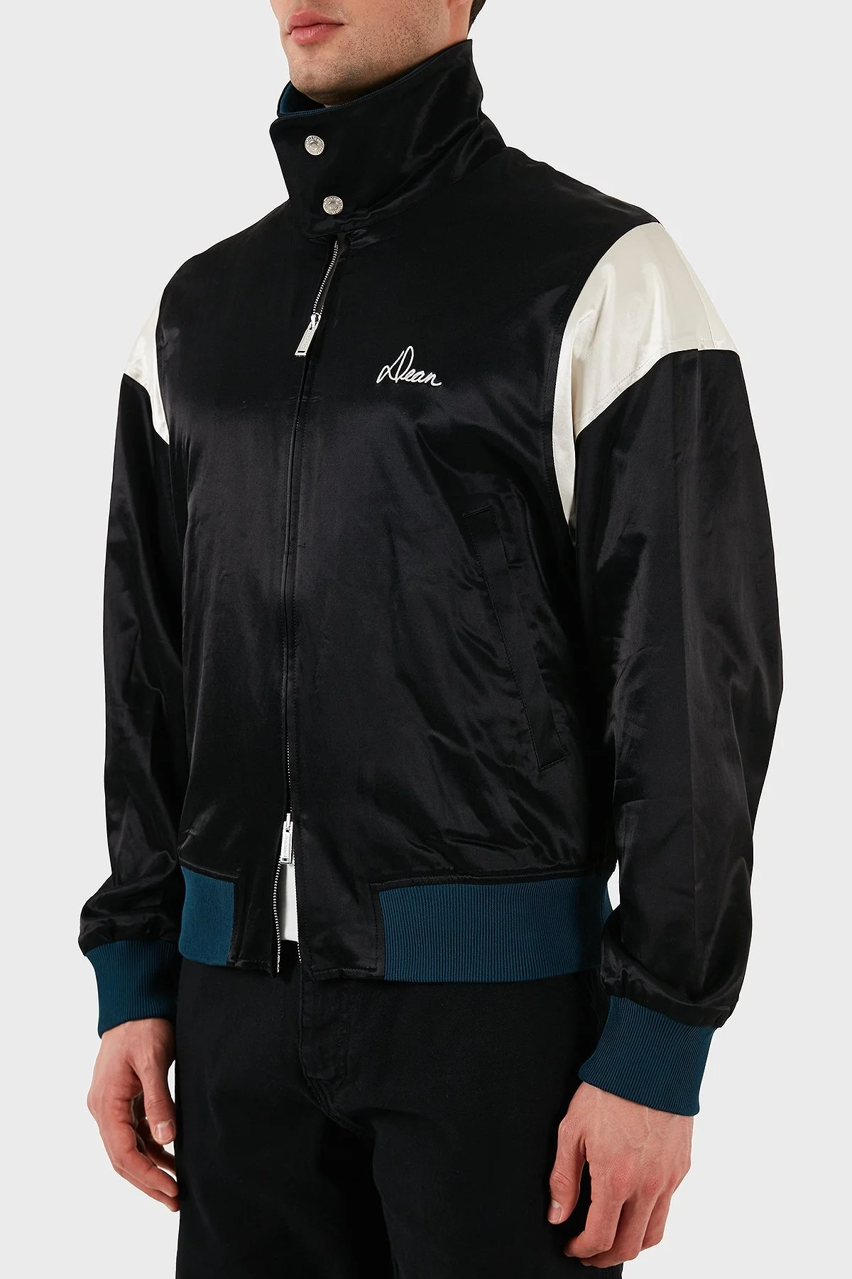 Dsquared2 Streç Pamuklu Regular Fit Dik Yaka Renk Bloklu Erkek Ceket S74AM1457 S78101 900 SİYAH - 11