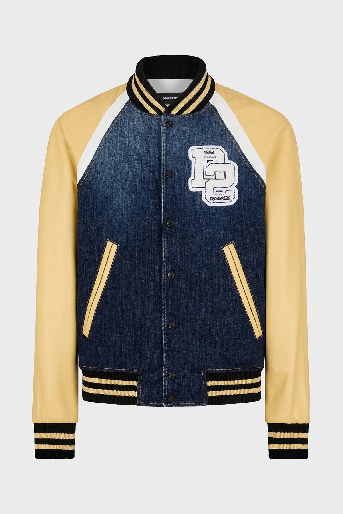 Dsquared2 Streç Pamuklu Regular Fit Kolej Yaka Bomber Erkek Ceket S74AM1451 S30664 470 LACİVERT - 13