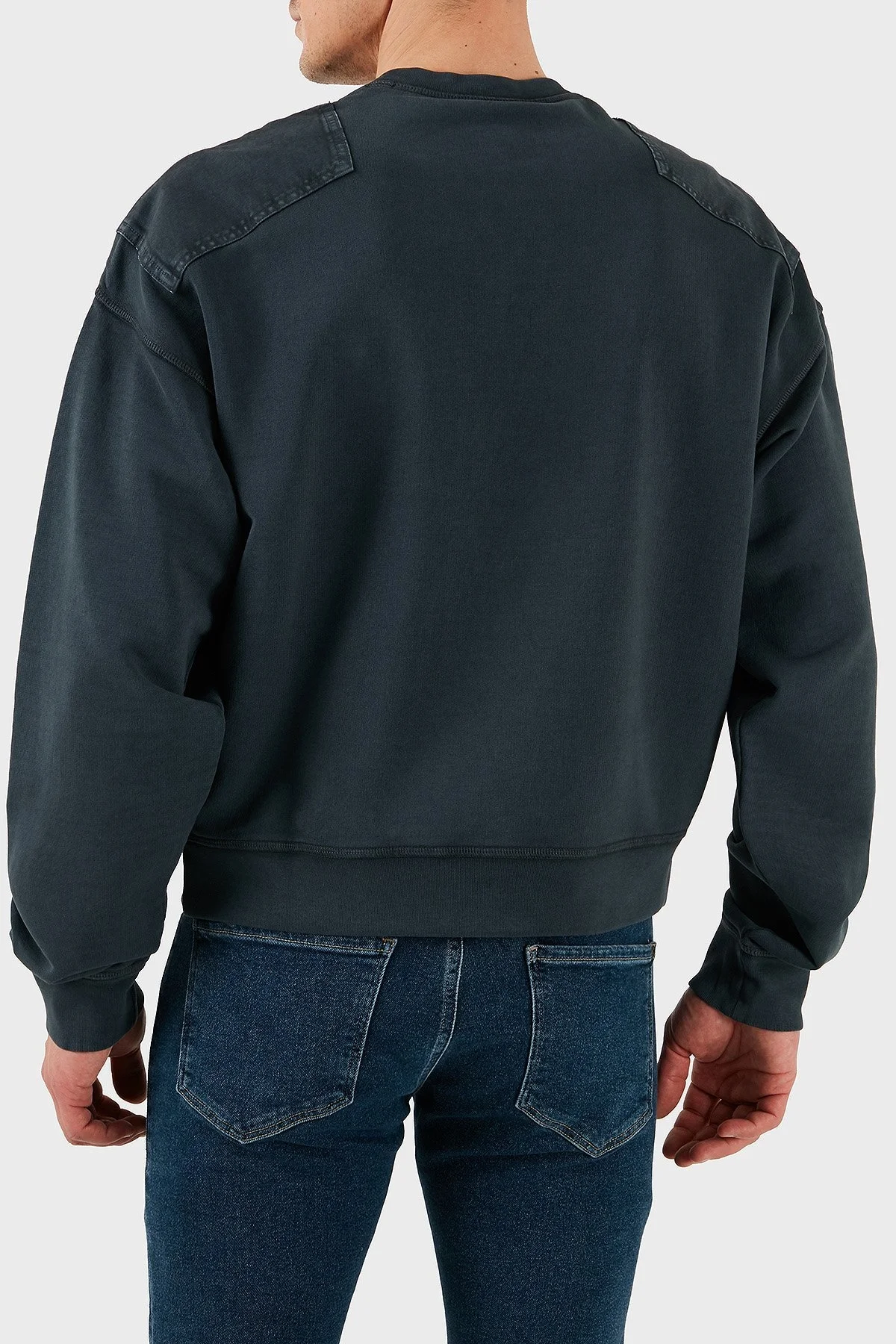 Dsquared2 Streç Pamuklu Regular Fit Zımba Detaylı Bisiklet Yaka Erkek Sweat S74GU0752 S25539 814 ANTRASİT - 8