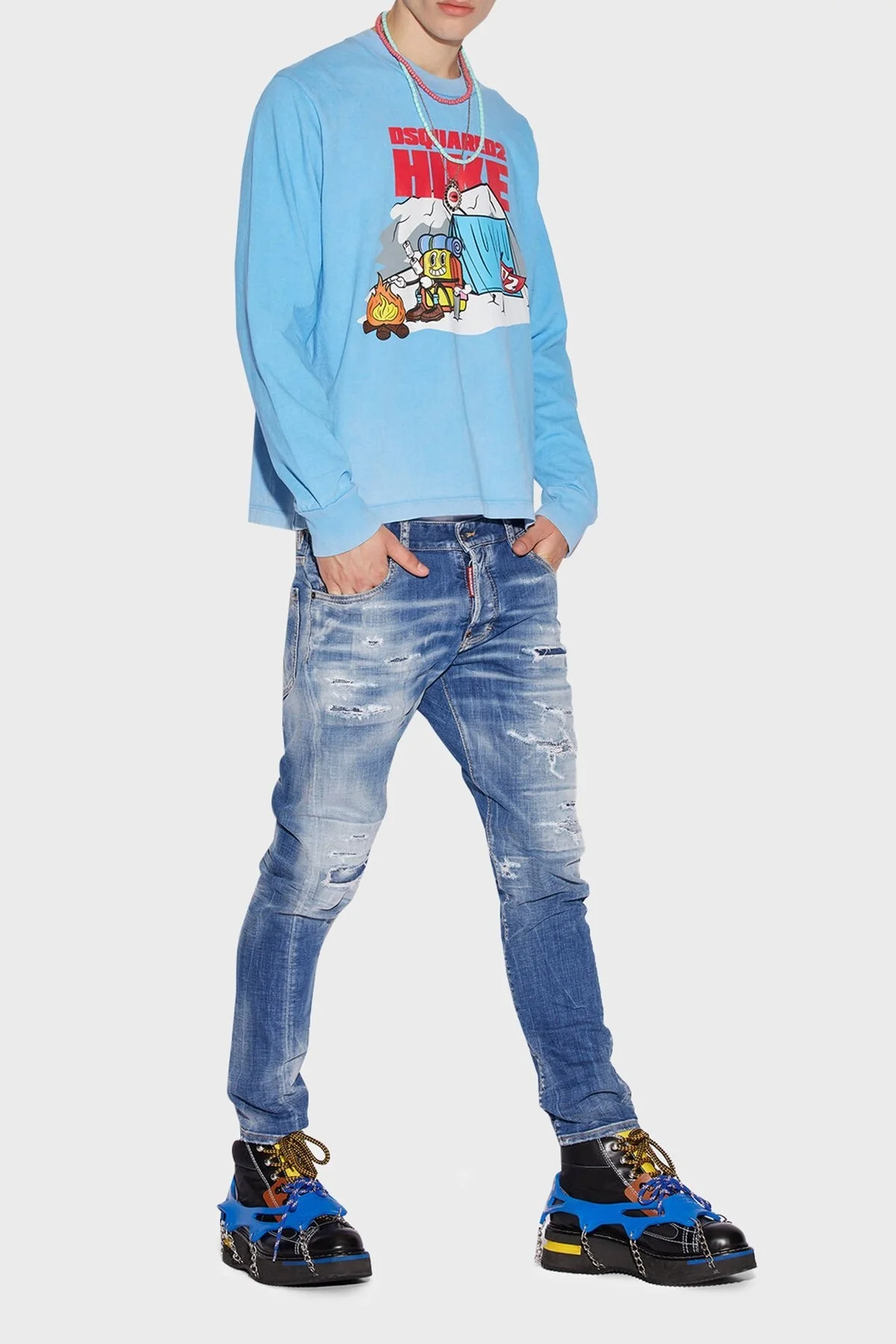 Dsquared2 Streç Pamuklu Sexy Twist Slim Fit Jeans Erkek Kot Pantolon S71LB1122 S30342 470 LACİVERT - 1