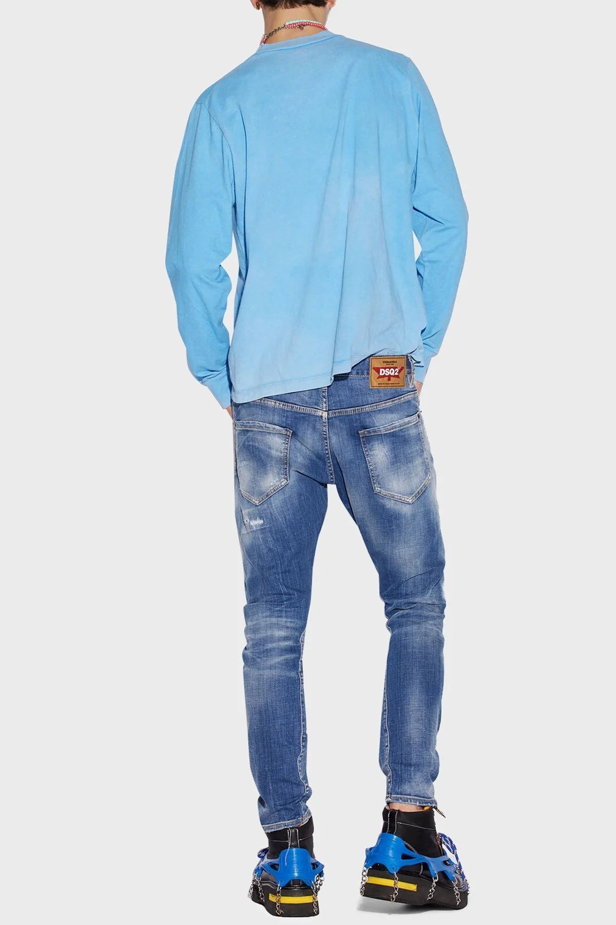 Dsquared2 Streç Pamuklu Sexy Twist Slim Fit Jeans Erkek Kot Pantolon S71LB1122 S30342 470 LACİVERT - 2