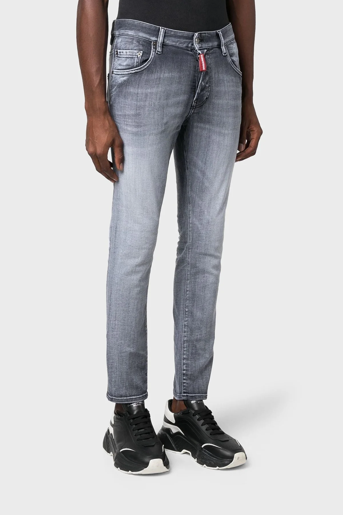 Dsquared2 Streç Pamuklu Skinny Fit Jeans Erkek Kot Pantolon S71LB1339 S30503 900 GRİ - 1