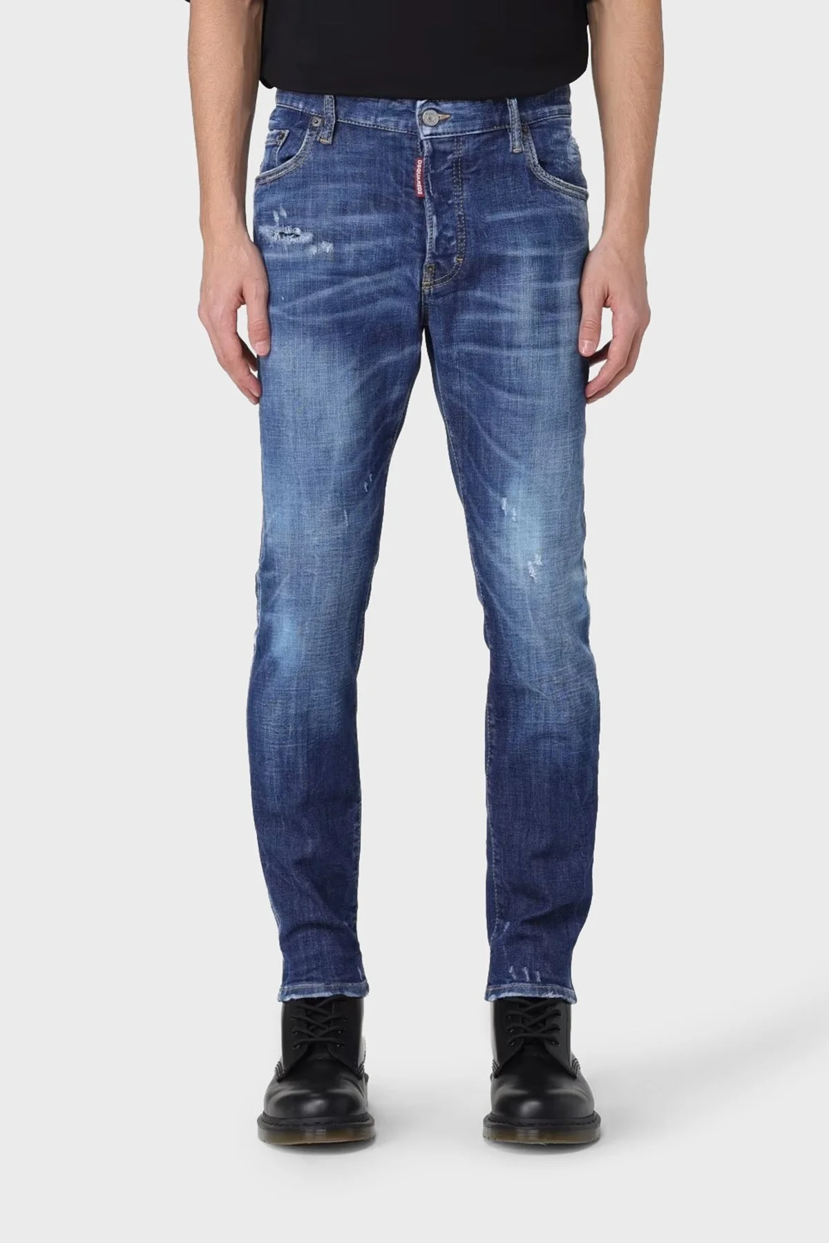 Dsquared2 Streç Pamuklu Skinny Fit Jeans Erkek Kot Pantolon S71LB1357 S30872 470 LACİVERT - 4