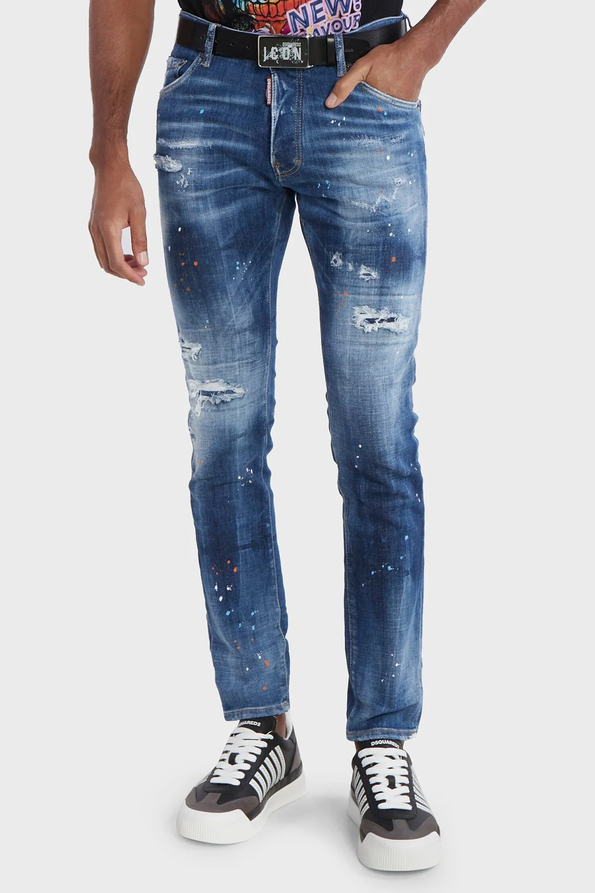 Dsquared2 Streç Pamuklu Skinny Fit Jeans Erkek Kot Pantolon S71LB1364 S30872 470 LACİVERT - 4