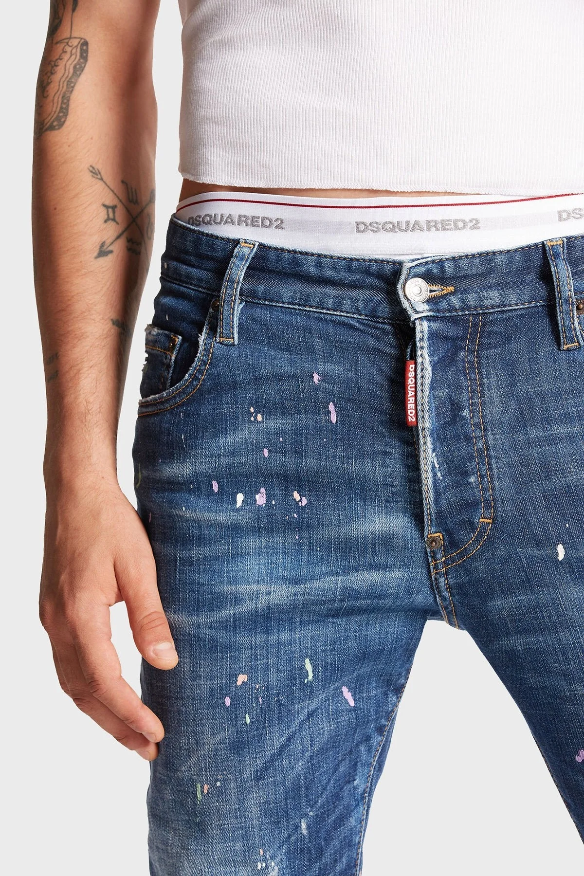 Dsquared2 Streç Pamuklu Skinny Fit Jeans Erkek Kot Pantolon S71LB1412 S30872 470 LACİVERT - 4