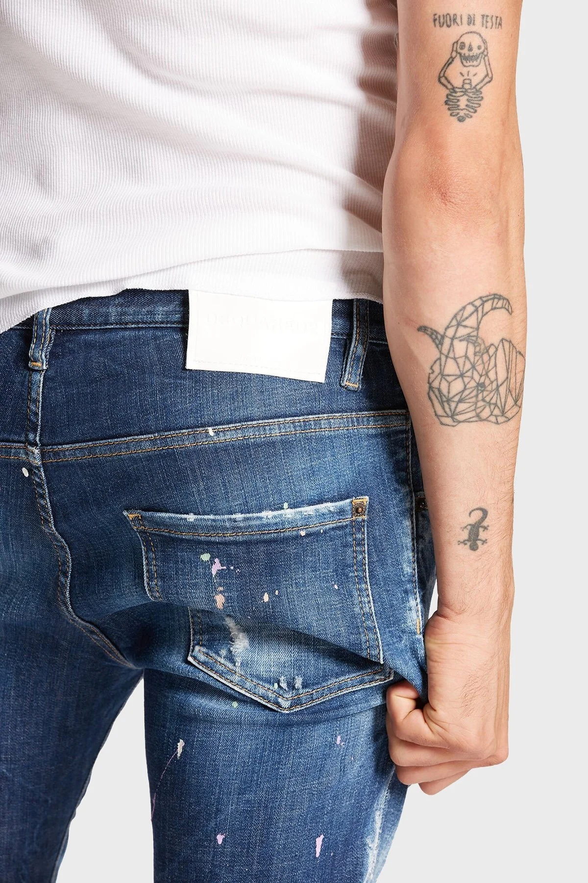 Dsquared2 Streç Pamuklu Skinny Fit Jeans Erkek Kot Pantolon S71LB1412 S30872 470 LACİVERT - 5