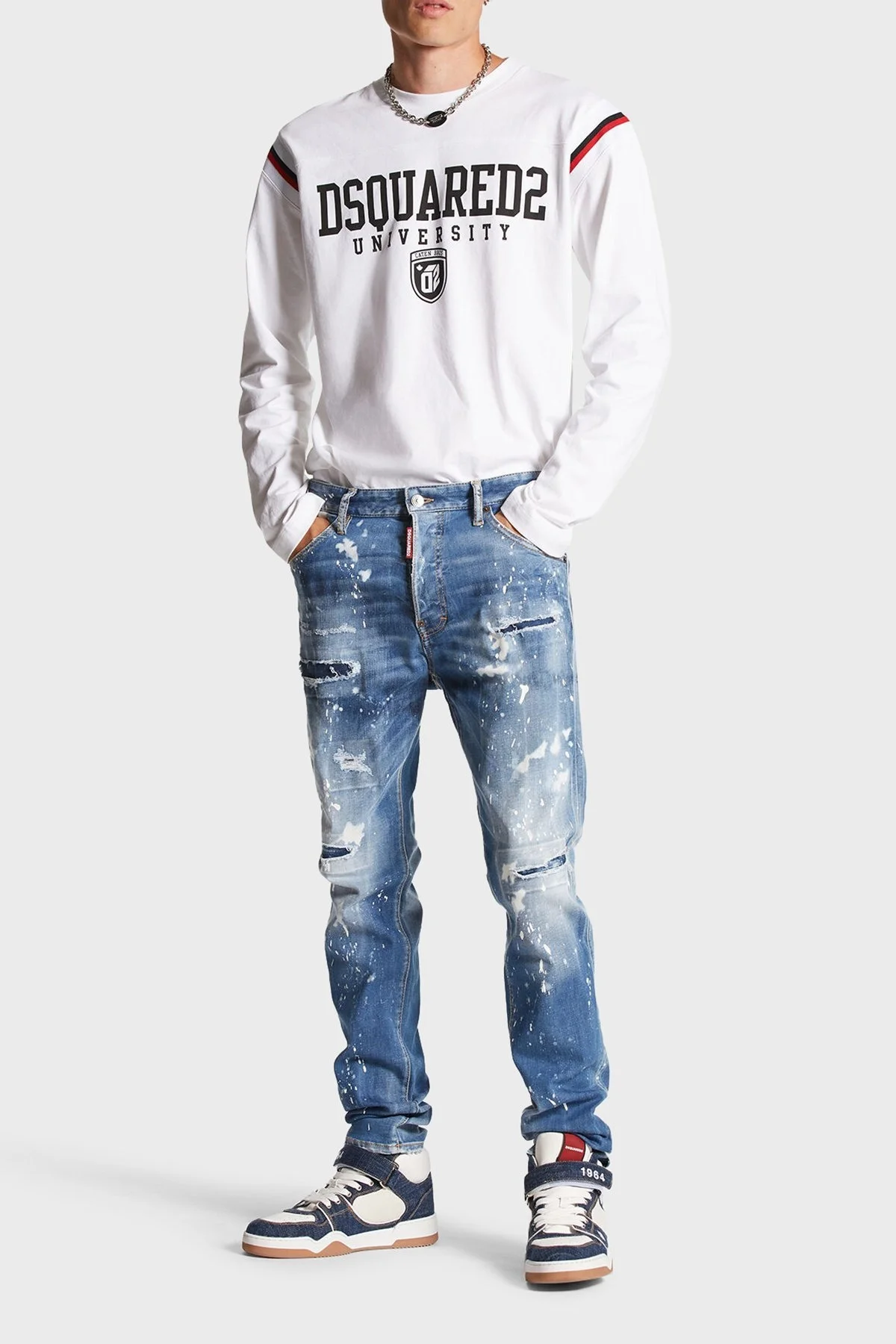 Dsquared2 Streç Pamuklu Skinny Fit Jeans Erkek Kot Pantolon S74LB1443 S30789 470 LACİVERT - 1