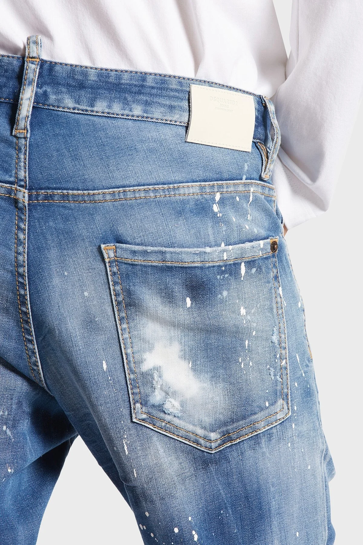 Dsquared2 Streç Pamuklu Skinny Fit Jeans Erkek Kot Pantolon S74LB1443 S30789 470 LACİVERT - 4