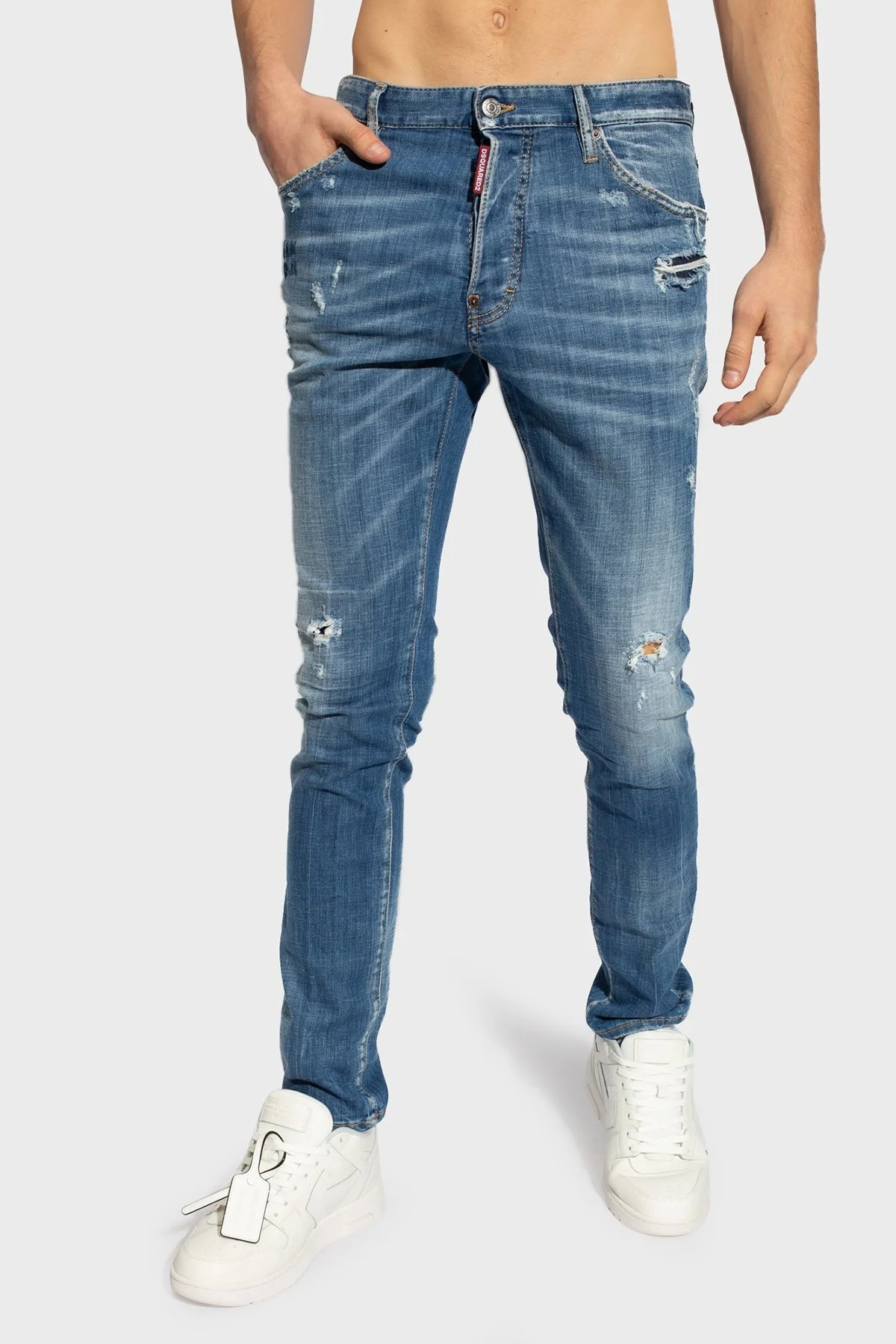 Dsquared2 Streç Pamuklu Skinny Fit Jeans Erkek Kot Pantolon S74LB1445 S30342 470 LACİVERT - 2