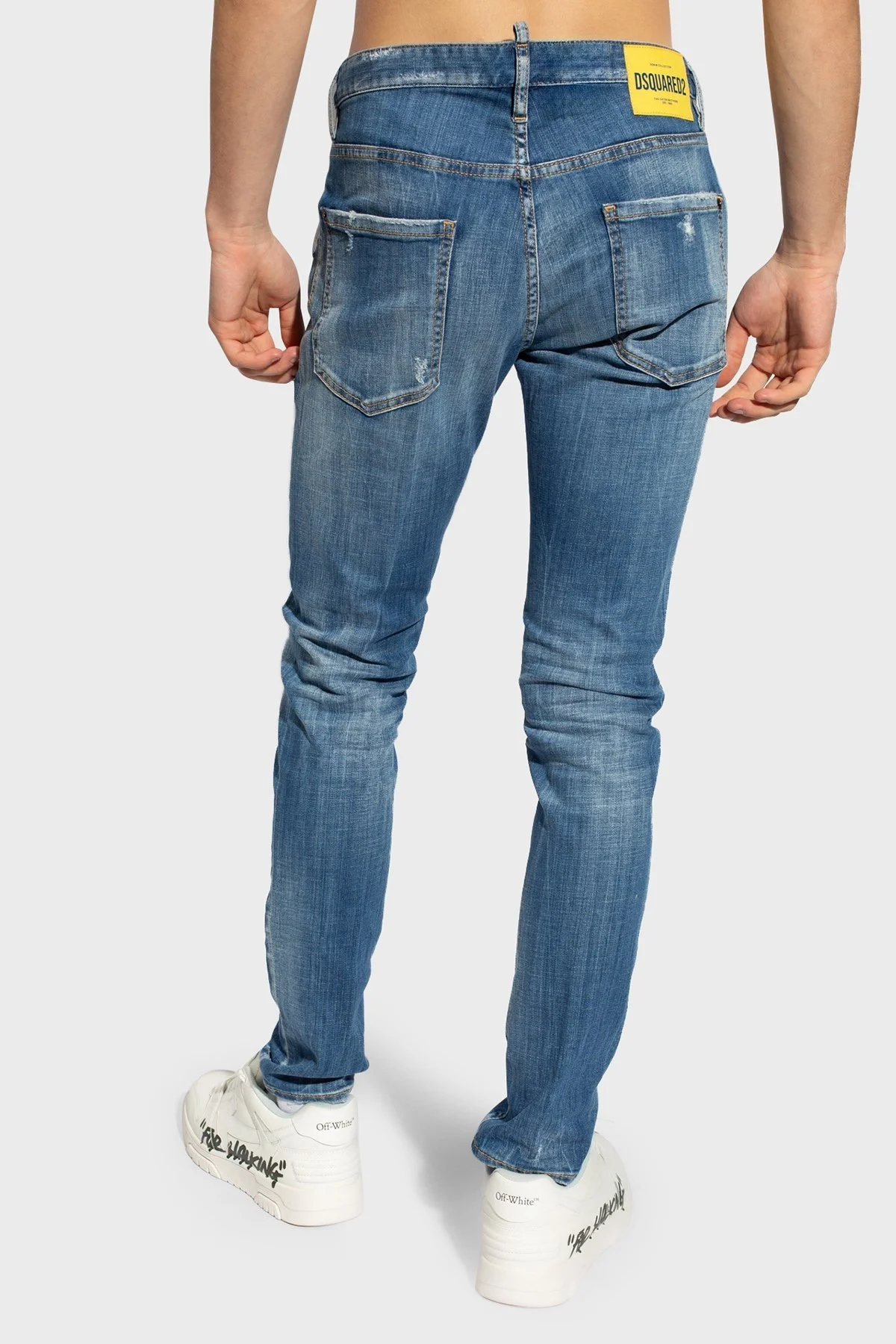 Dsquared2 Streç Pamuklu Skinny Fit Jeans Erkek Kot Pantolon S74LB1445 S30342 470 LACİVERT - 3