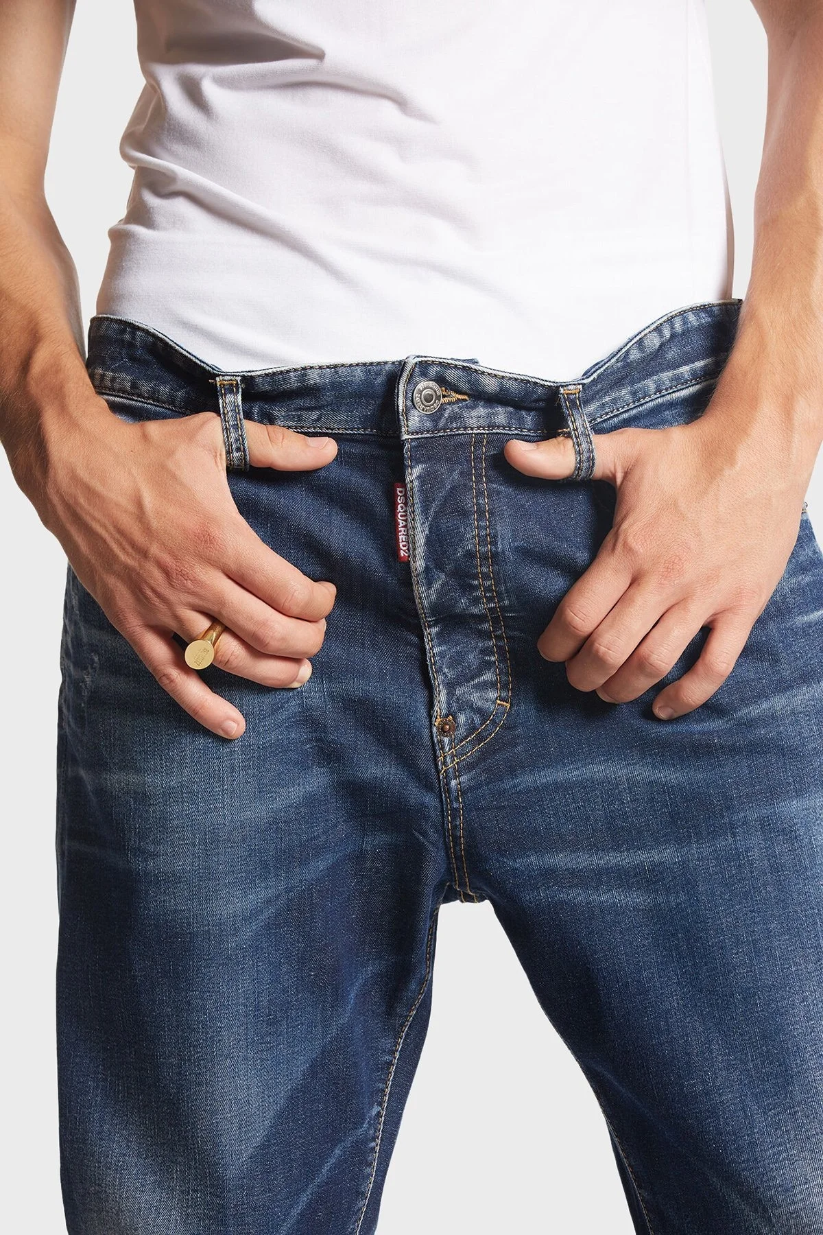 Dsquared2 Streç Pamuklu Skinny Fit Jeans Erkek Kot Pantolon S74LB1461 S30789 470 LACİVERT - 3