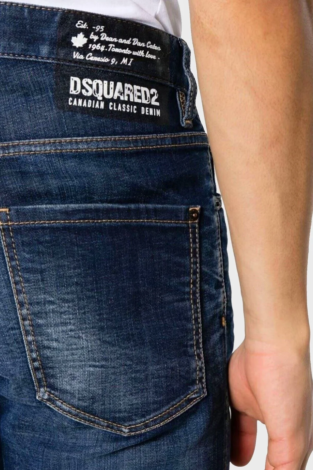 Dsquared2 Streç Pamuklu Skinny Fit Jeans Erkek Kot Pantolon S74LB1467 S30342 470 LACİVERT - 5
