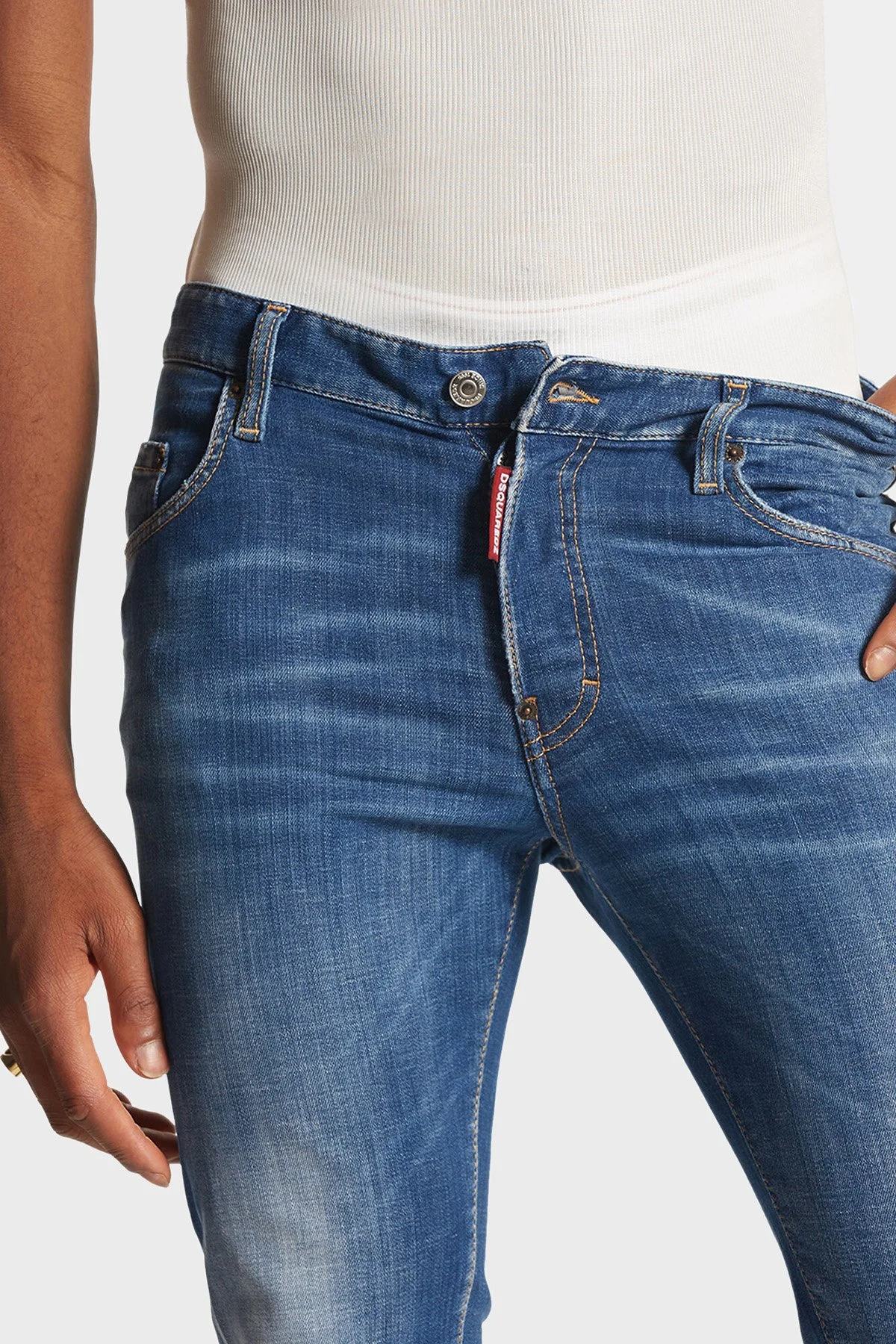 Dsquared2 Streç Pamuklu Skinny Fit Jeans Erkek Kot Pantolon S74LB1471 S30342 470 Lacivert - 8