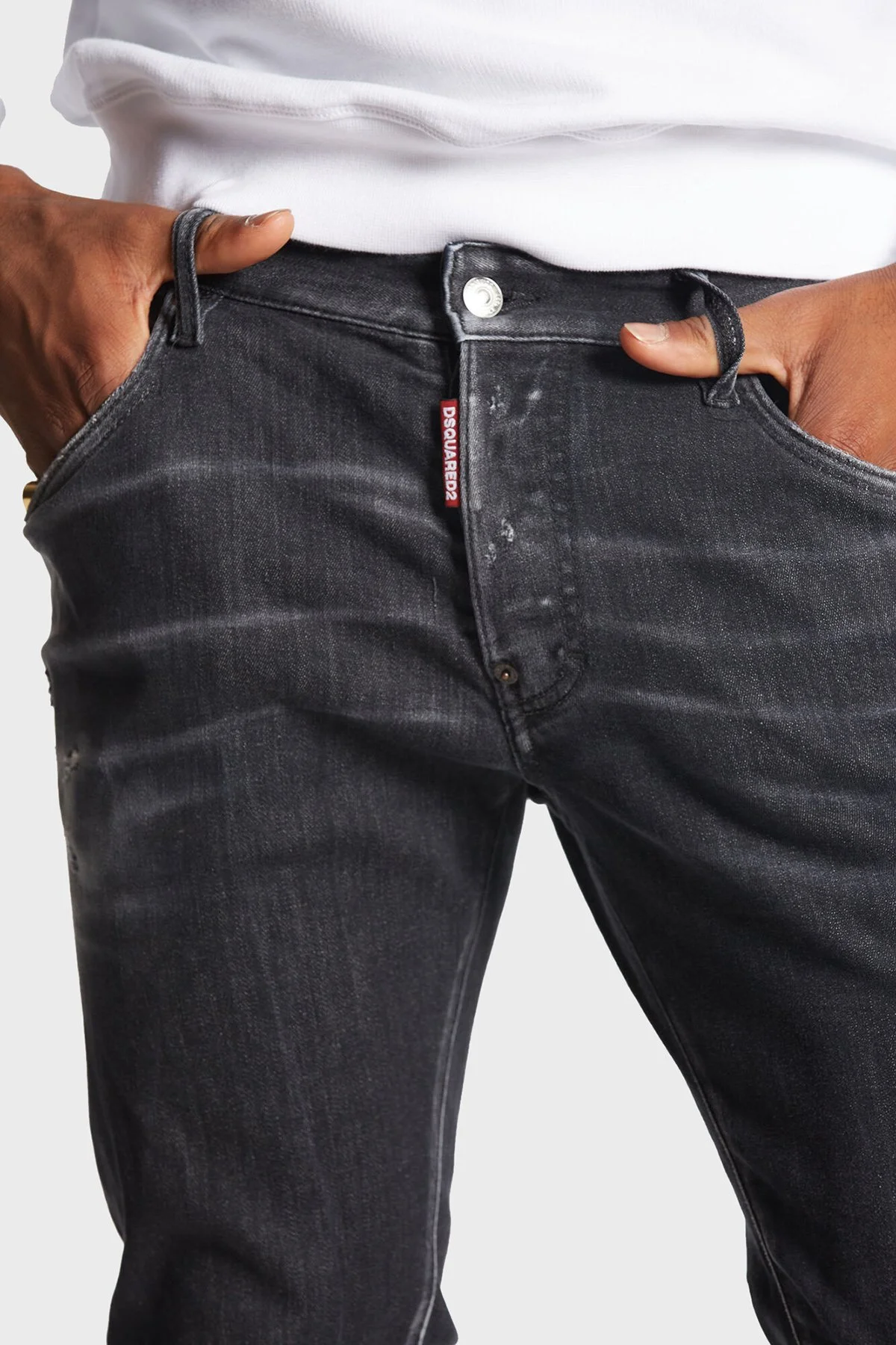 Dsquared2 Streç Pamuklu Skinny Fit Jeans Erkek Kot Pantolon S74LB1474 S30503 900 SİYAH - 8