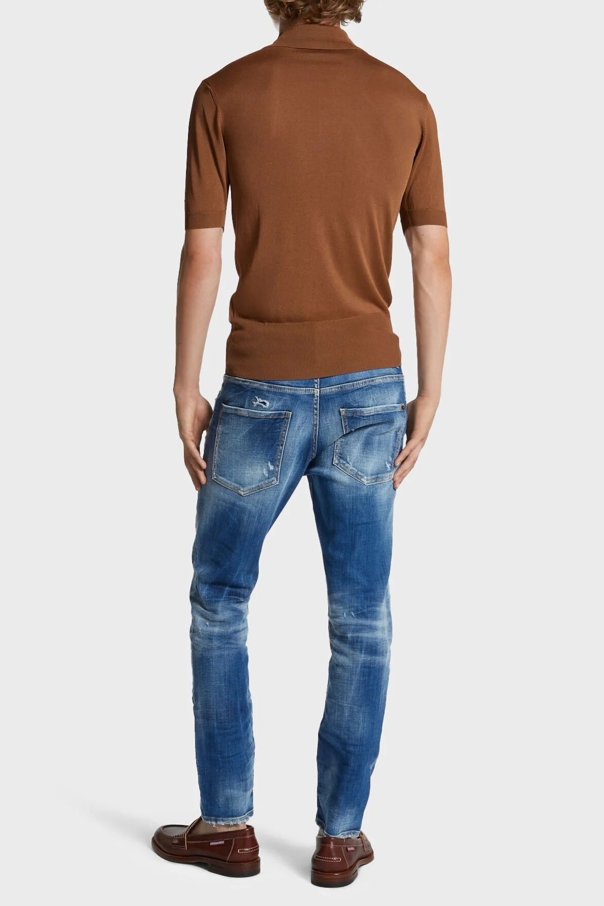 Dsquared2 Streç Pamuklu Skinny Fit Normal Bel Dar Paça Jeans Erkek Kot Pantolon S71LB1577 S30342 470 MAVİ - 8