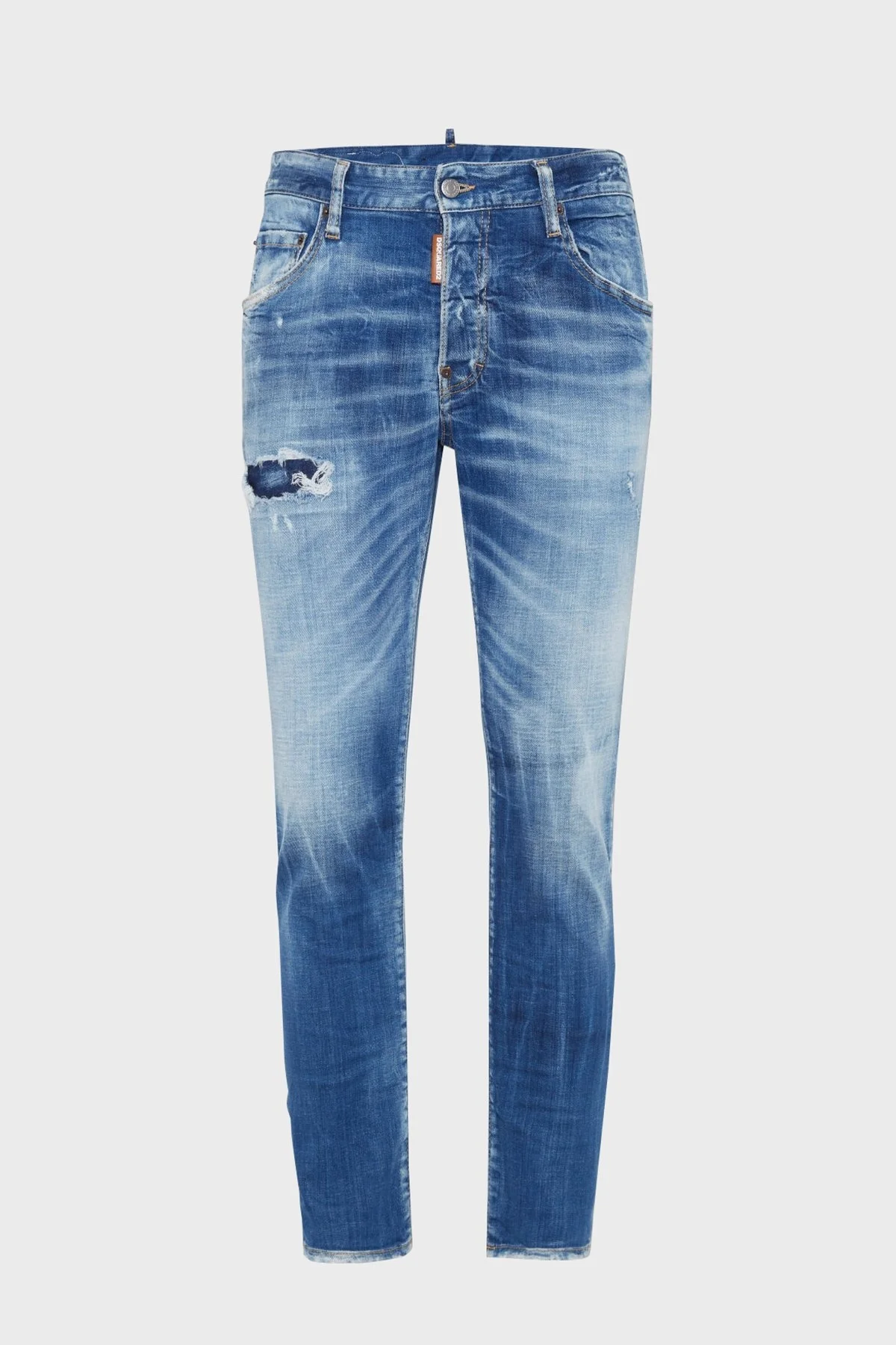 Dsquared2 Streç Pamuklu Skinny Fit Normal Bel Dar Paça Jeans Erkek Kot Pantolon S71LB1577 S30342 470 MAVİ - 11
