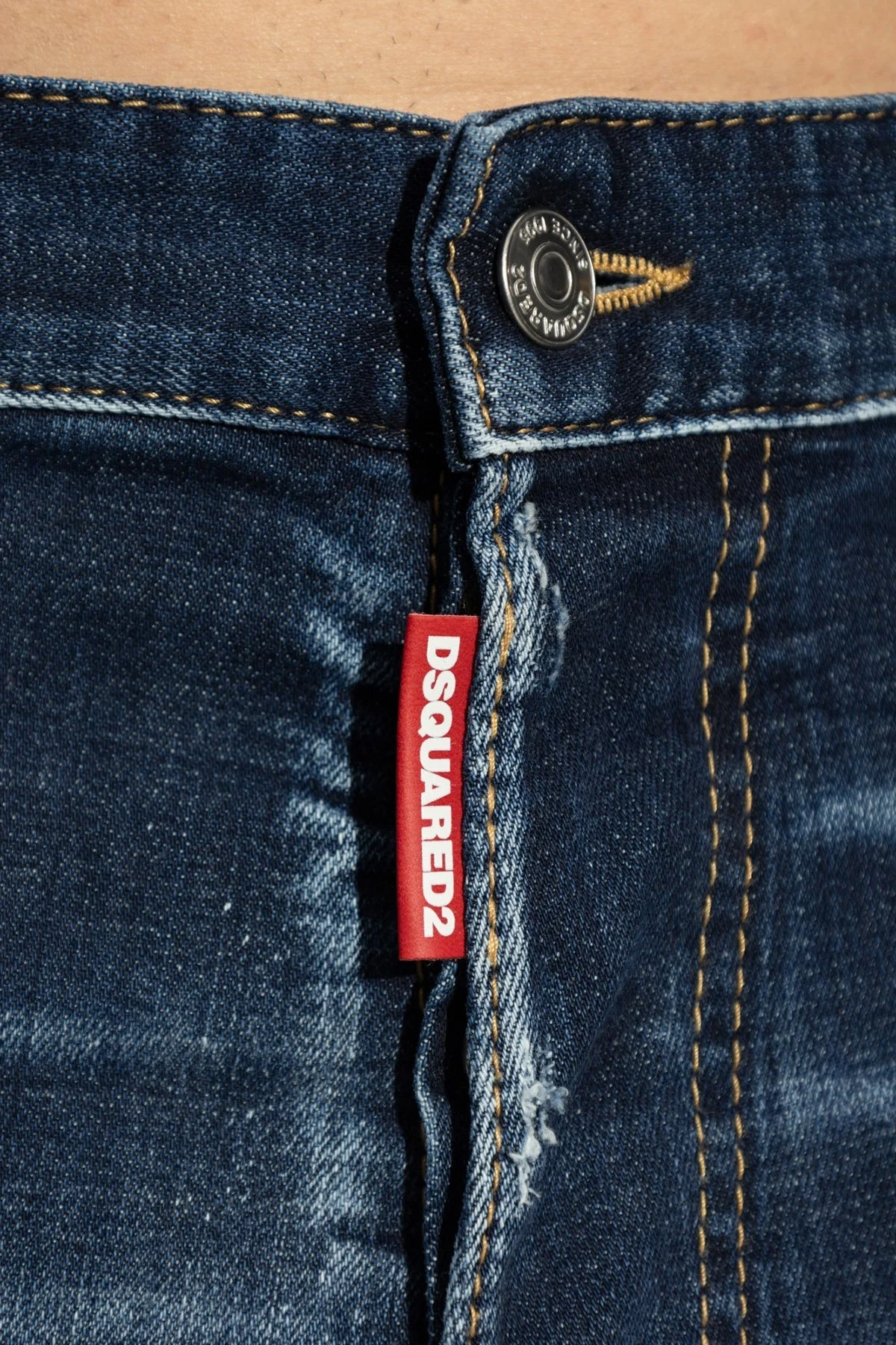Dsquared2 Streç Pamuklu Skinny Fit Normal Bel Dar Paça Jeans Erkek Kot Pantolon S71LB1580 S30664 470 LACİVERT - 9