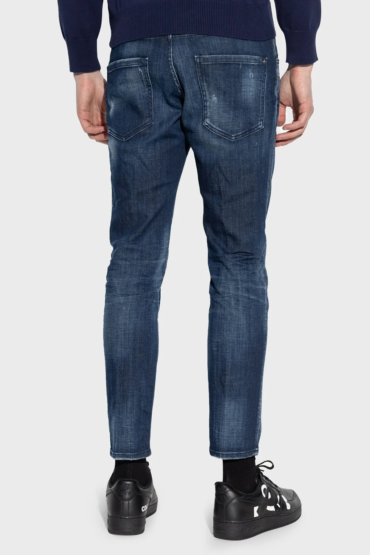 Dsquared2 Streç Pamuklu Skinny Fit Normal Bel Dar Paça Jeans Erkek Kot Pantolon S71LB1592 S30342 470 LACİVERT - 8