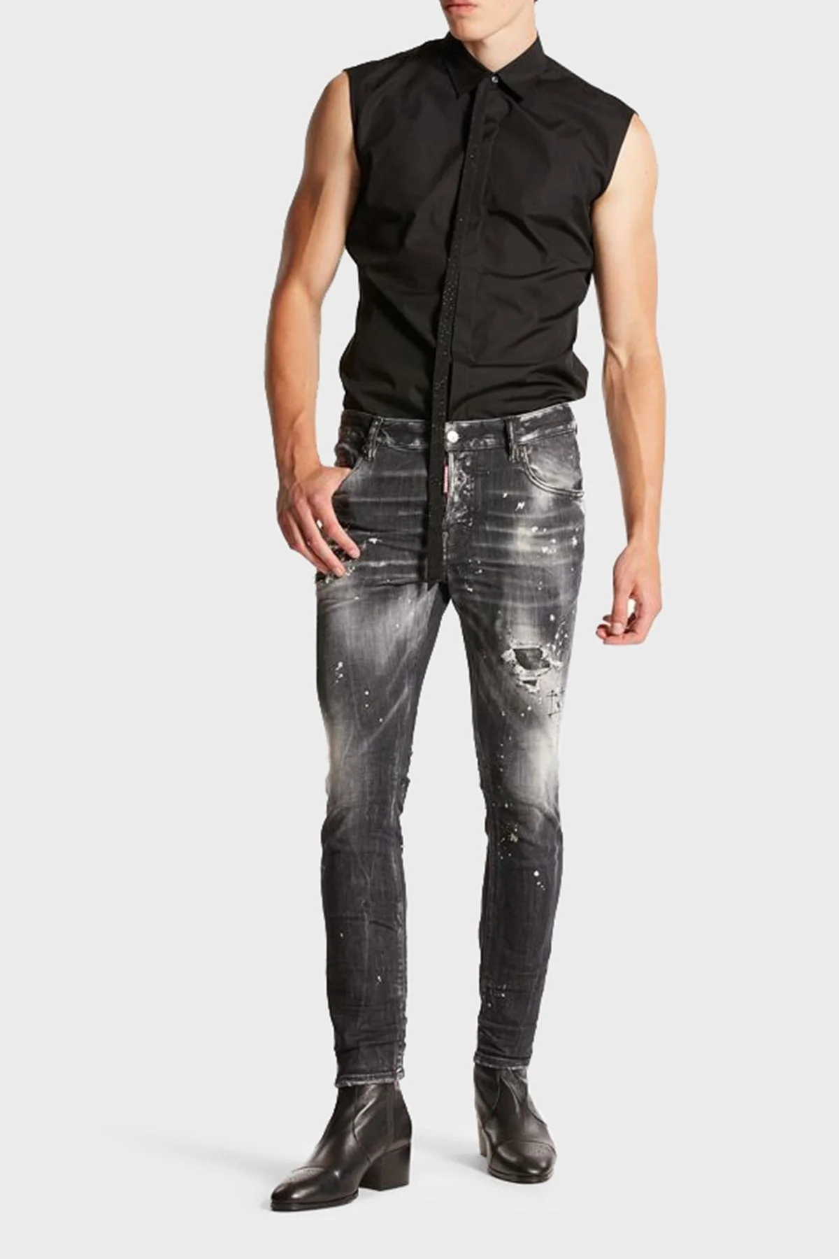 Dsquared2 Streç Pamuklu Skiny Fit Jeans Erkek Kot Pantolon S71LB1373 S30503 900 SİYAH - 1