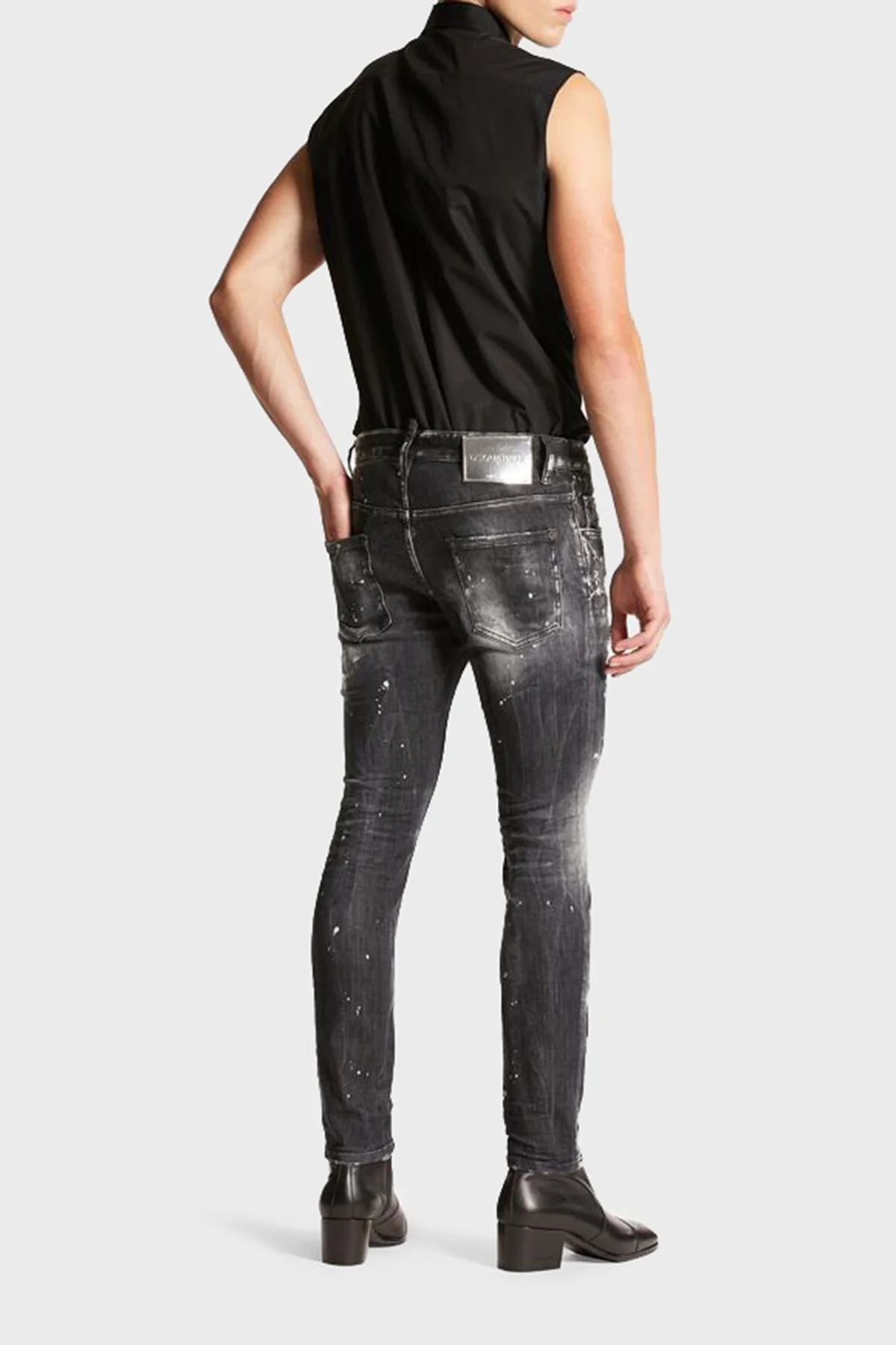 Dsquared2 Streç Pamuklu Skiny Fit Jeans Erkek Kot Pantolon S71LB1373 S30503 900 SİYAH - 2