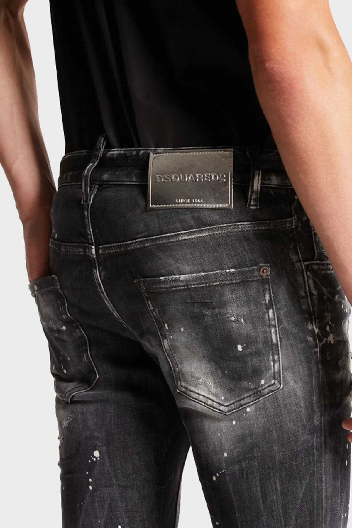 Dsquared2 Streç Pamuklu Skiny Fit Jeans Erkek Kot Pantolon S71LB1373 S30503 900 SİYAH - 3