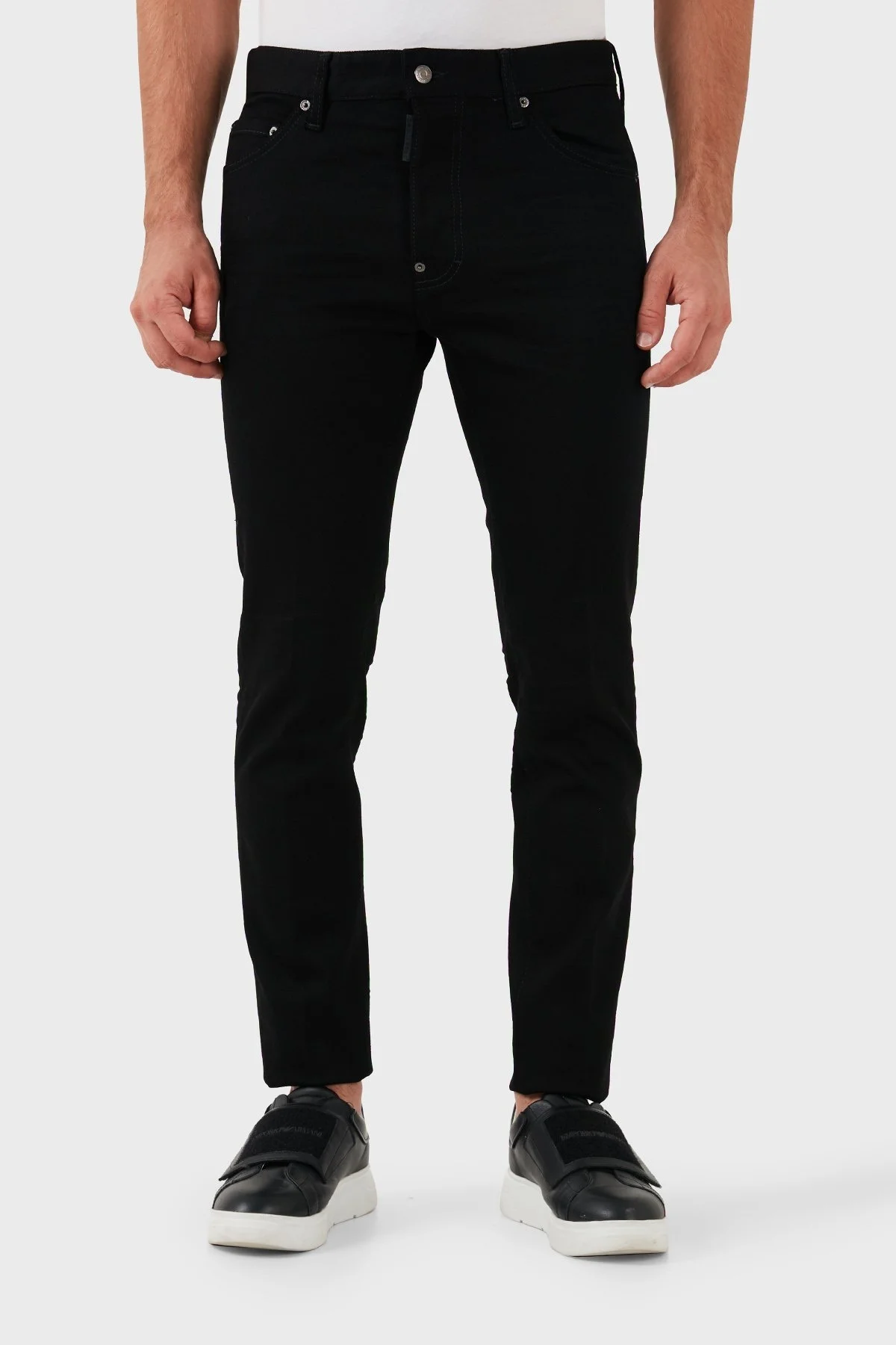 Dsquared2 Streç Pamuklu Slim Fit Dar Paça Jeans Erkek Kot Pantolon S71LB1350 S30564 900 SİYAH - 1