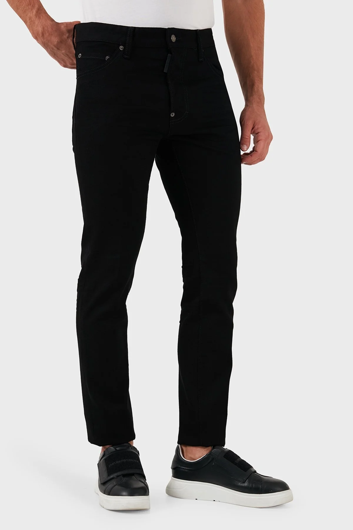 Dsquared2 Streç Pamuklu Slim Fit Dar Paça Jeans Erkek Kot Pantolon S71LB1350 S30564 900 SİYAH - 5