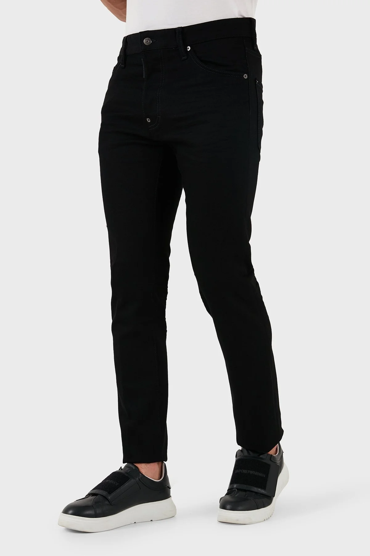 Dsquared2 Streç Pamuklu Slim Fit Dar Paça Jeans Erkek Kot Pantolon S71LB1350 S30564 900 SİYAH - 6
