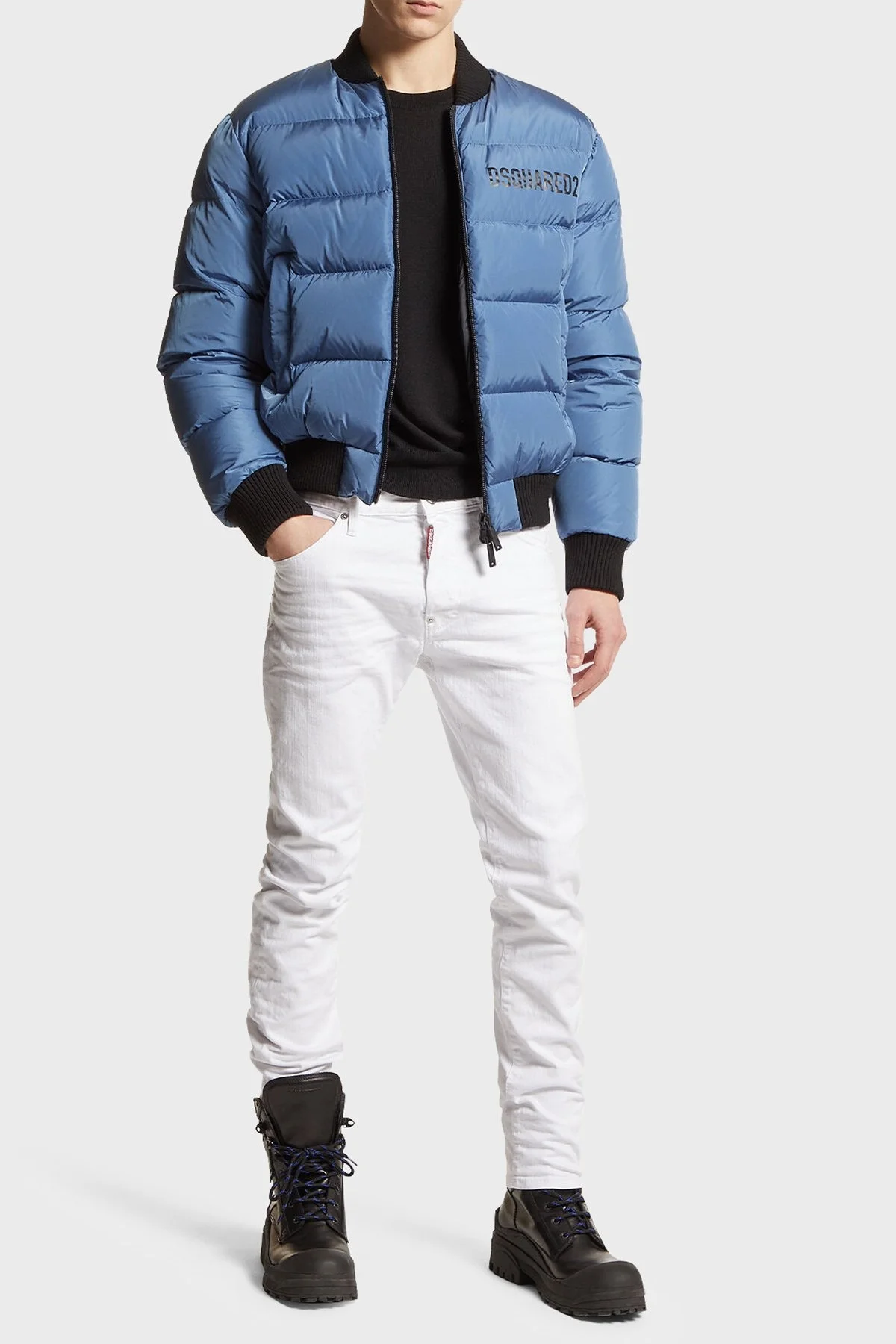 Dsquared2 Streç Pamuklu Slim Fit Jeans Erkek Kot Pantolon S74LB1492 S39781 100 BEYAZ - 1