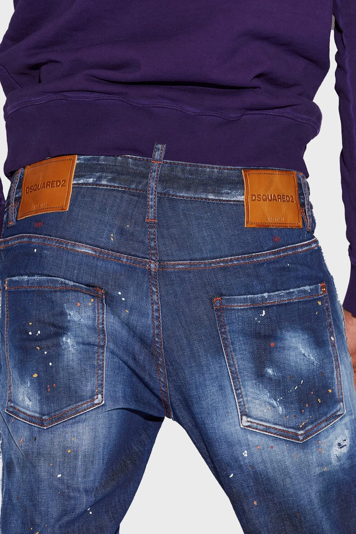 Dsquared2 Streç Pamuklu Super Twinky Skinny Fit Jeans Erkek Kot Pantolon S71LB1110 S30789 470 LACİVERT - 4