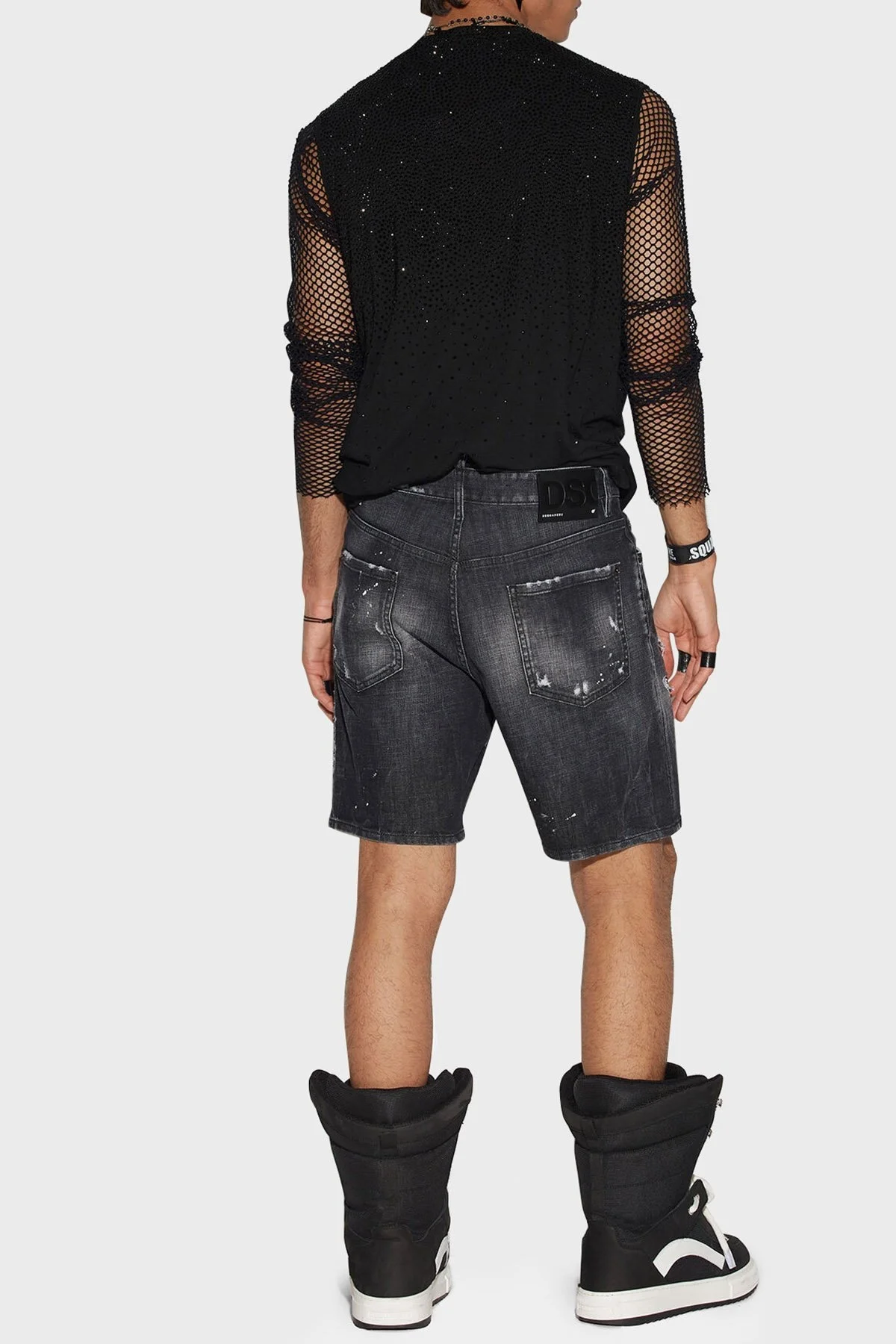 Dsquared2 Yırtık Detaylı Normal Bel Regular Fit Denim Erkek Short S74MU0773 S30357 900 SİYAH - 3