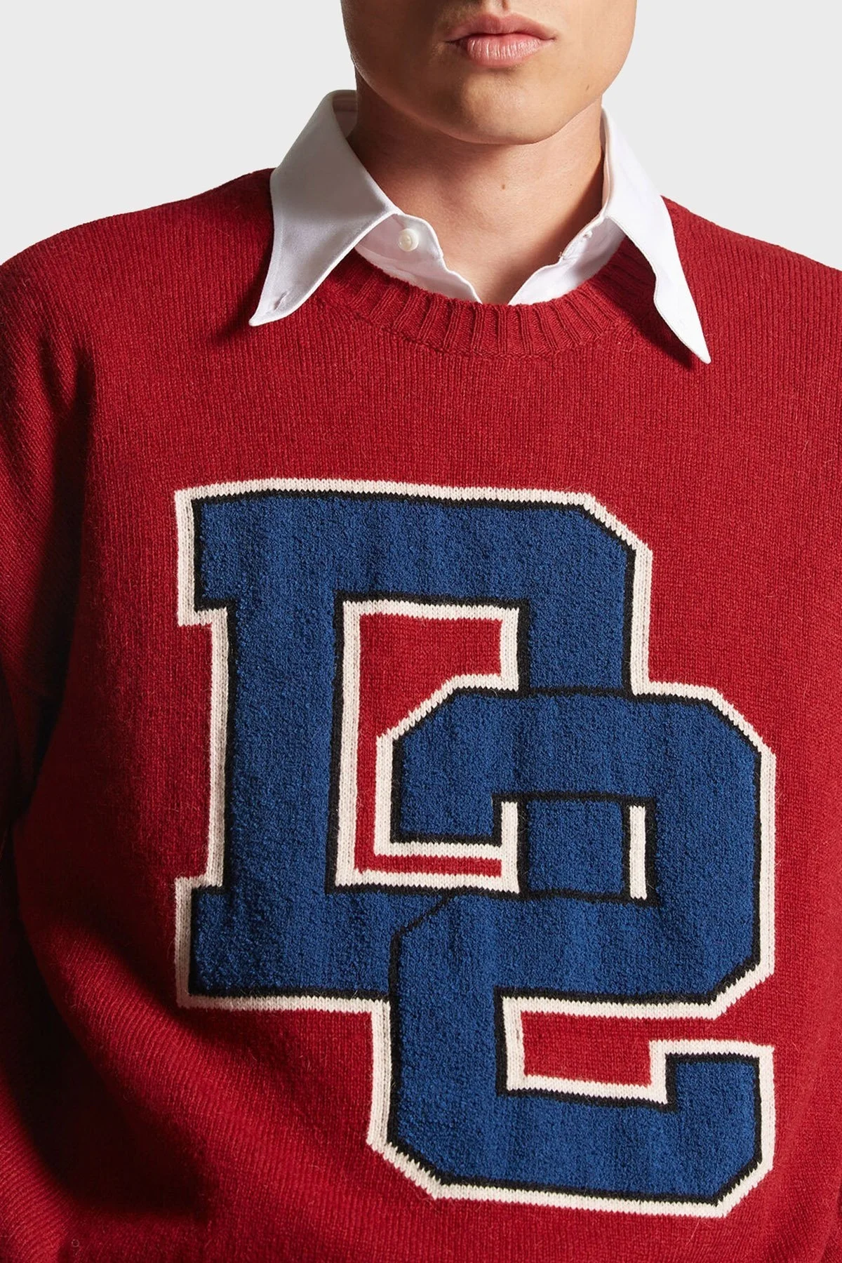 Dsquared2 Yün Karışımlı Regular Fit Bisiklet Yaka Erkek Kazak S74HA1417 S18471 961 KIRMIZI - 7