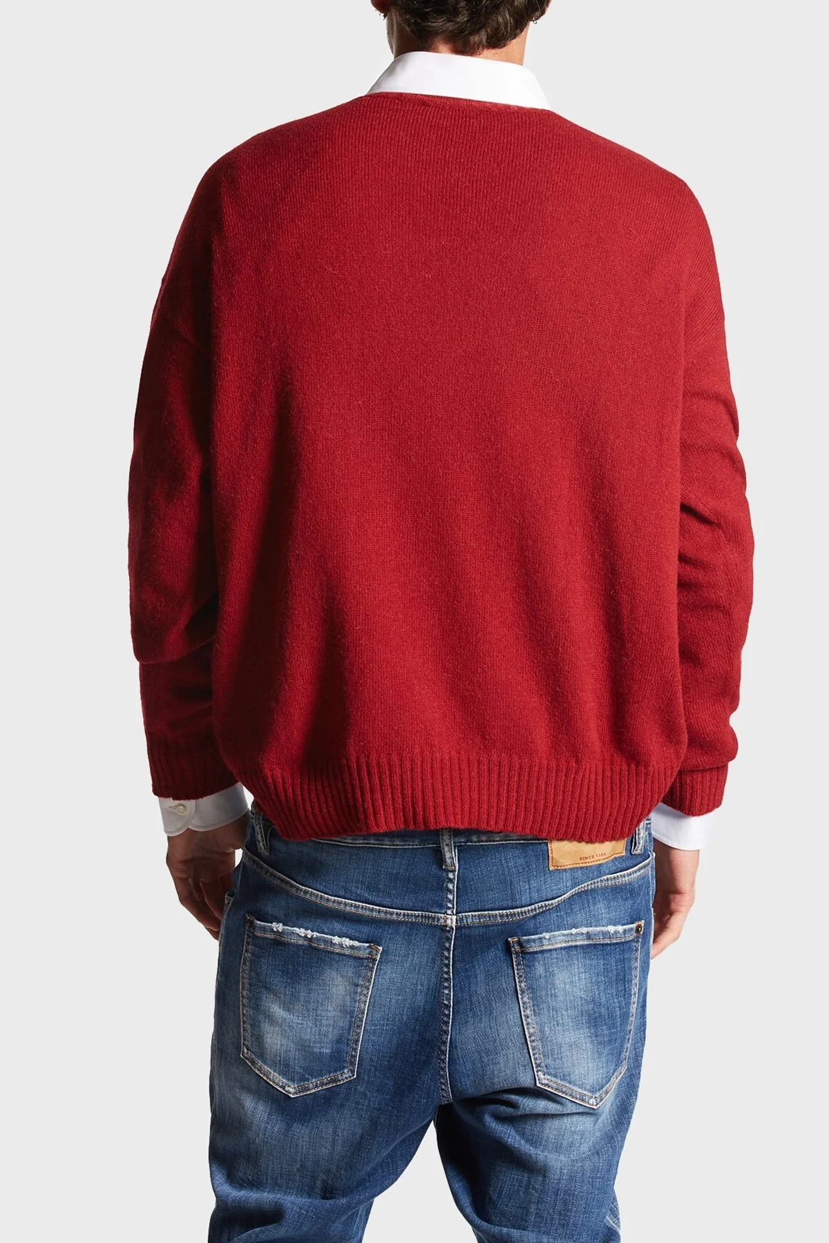 Dsquared2 Yün Karışımlı Regular Fit Bisiklet Yaka Erkek Kazak S74HA1417 S18471 961 KIRMIZI - 8