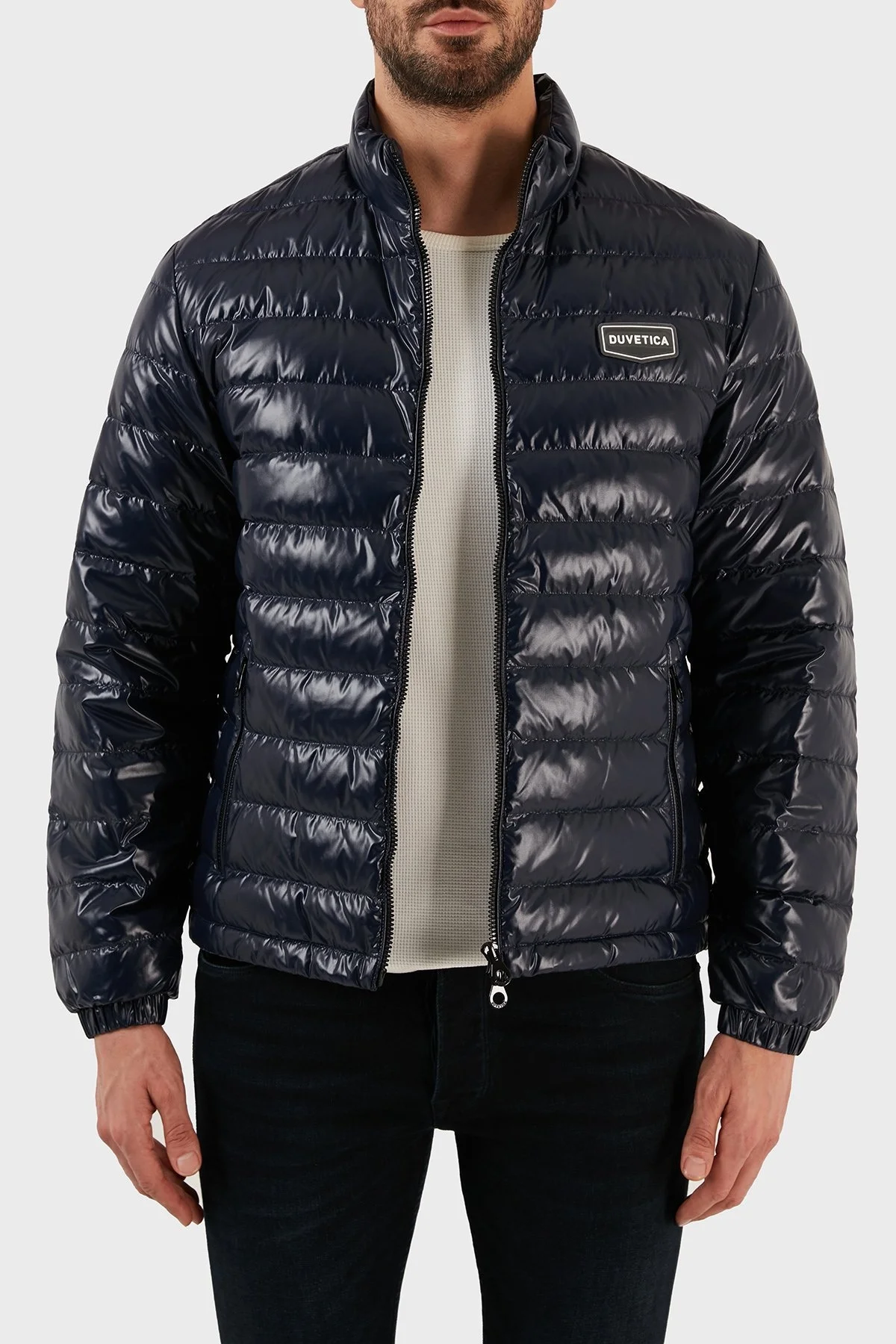 Duvetica Regular Fit Cepli Dik Yaka Şişme Erkek Mont VUDJ00421K0001 NYS LACİVERT - 4