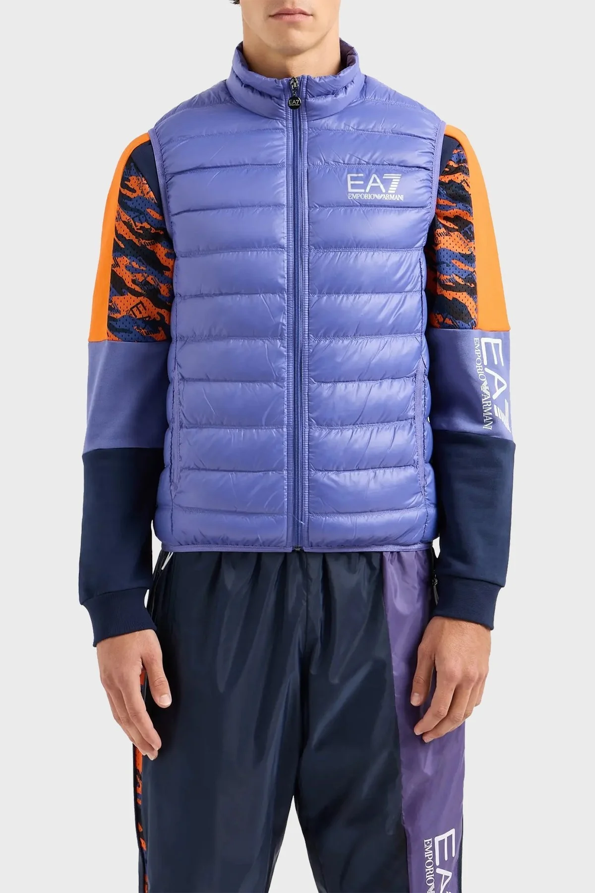 EA7 % 100 Kuş Tüyü Dolgulu Kapitoneli Erkek Yelek 8NPQ01 PN29Z 1557 MOR - 1