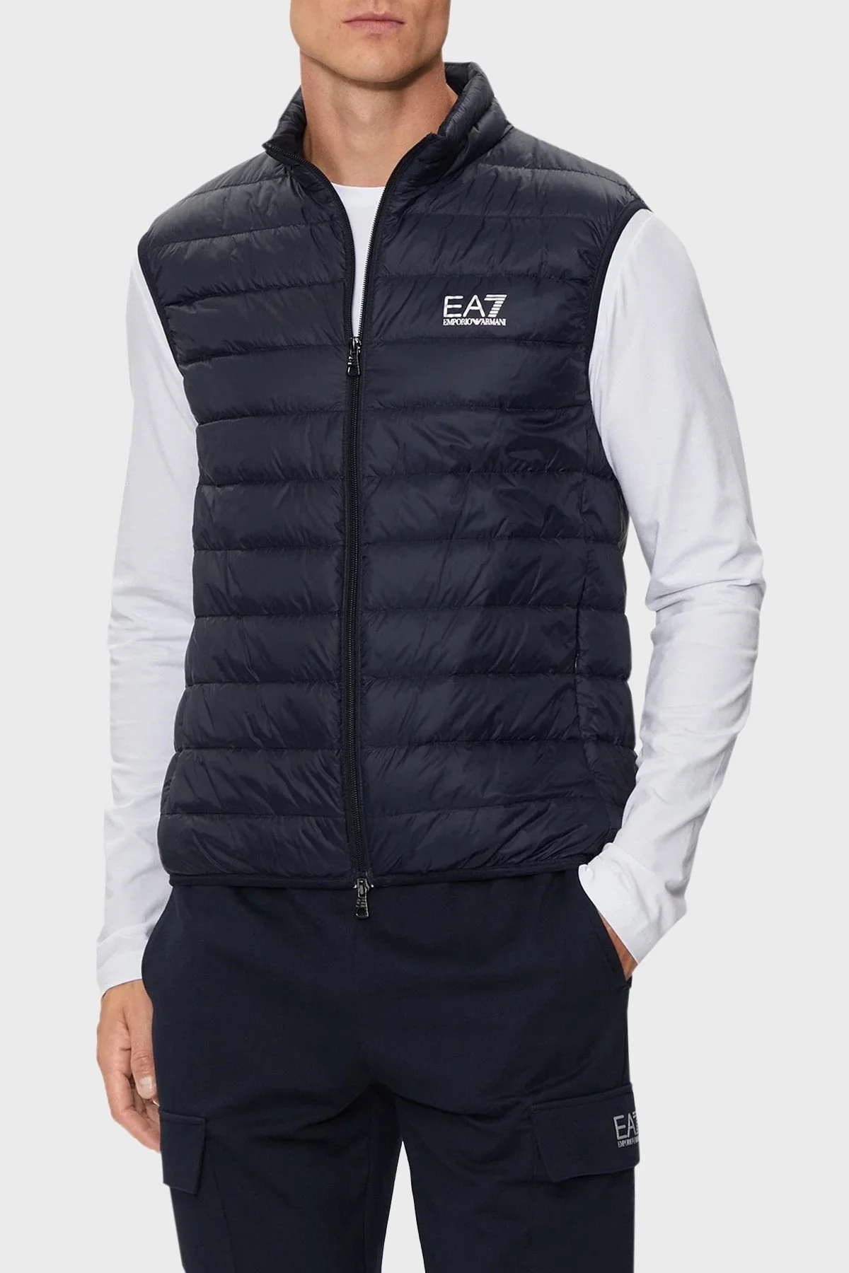 EA7 % 100 Kuş Tüyü Dolgulu Kapitoneli Erkek Yelek 8NPQ06 PNGPZ 1562 LACİVERT - 1