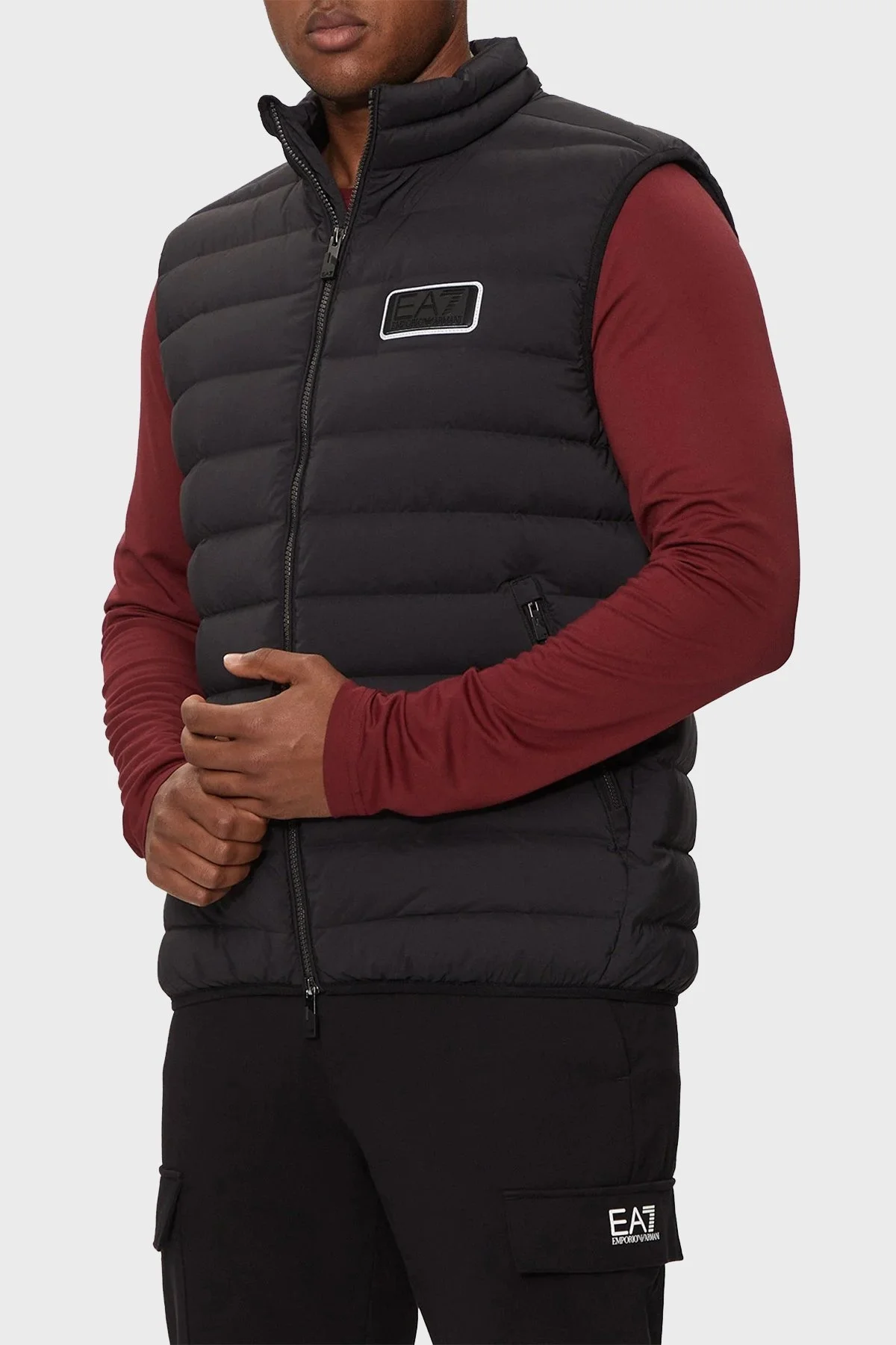 EA7 %100 Kuş Tüyü Dolgulu Şişme Erkek Yelek 6DPQ02 PNHAZ 1200 SİYAH - 1