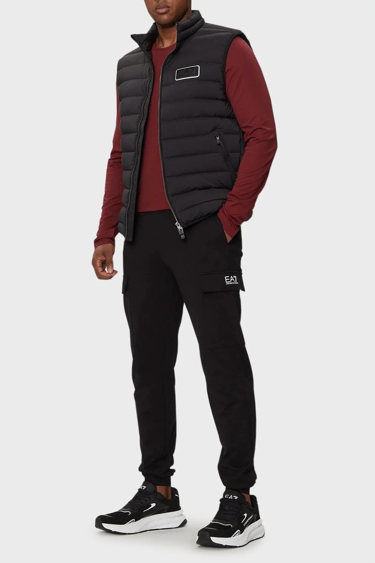 EA7 %100 Kuş Tüyü Dolgulu Şişme Erkek Yelek 6DPQ02 PNHAZ 1200 SİYAH - 3