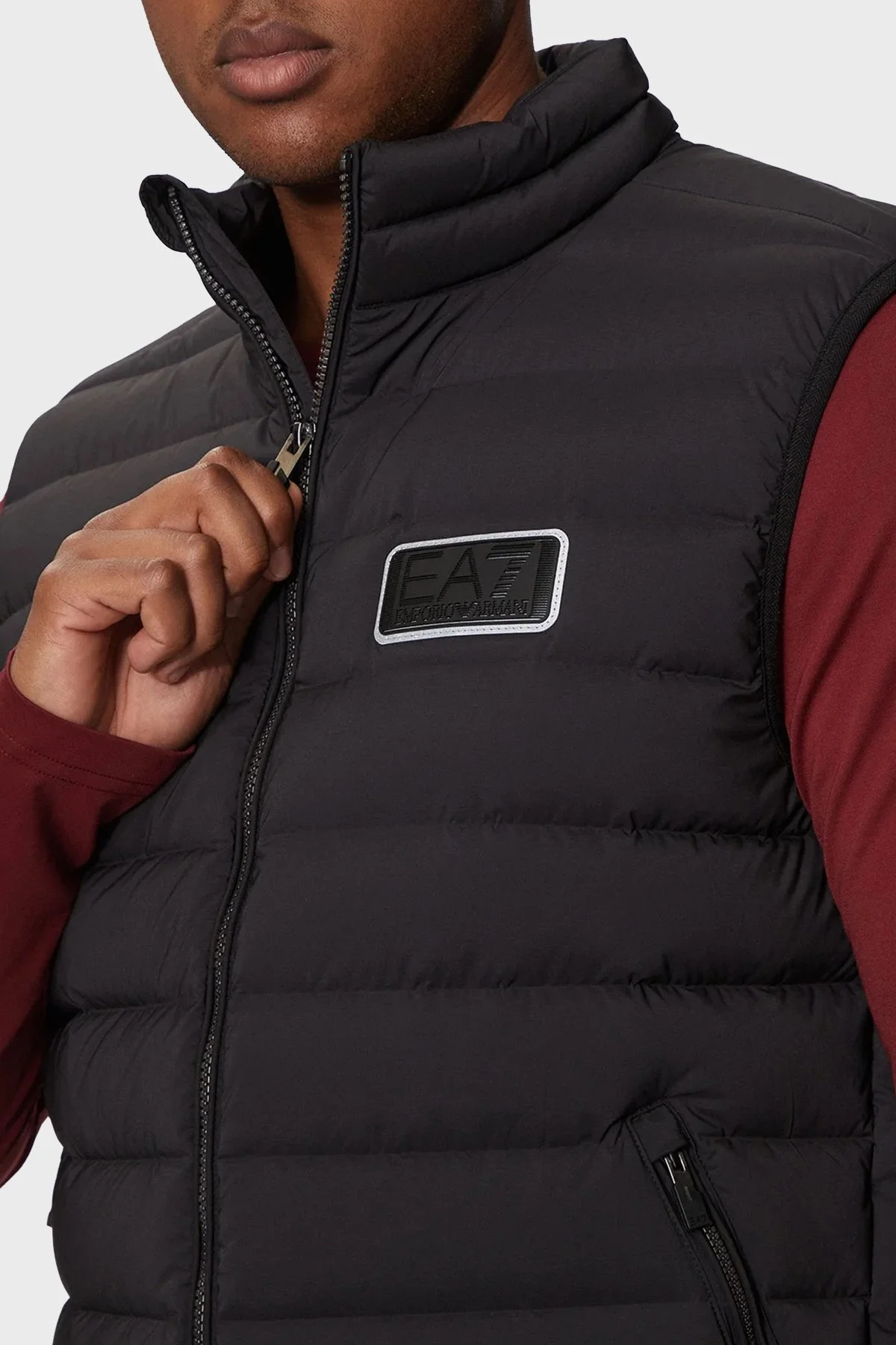EA7 %100 Kuş Tüyü Dolgulu Şişme Erkek Yelek 6DPQ02 PNHAZ 1200 SİYAH - 5