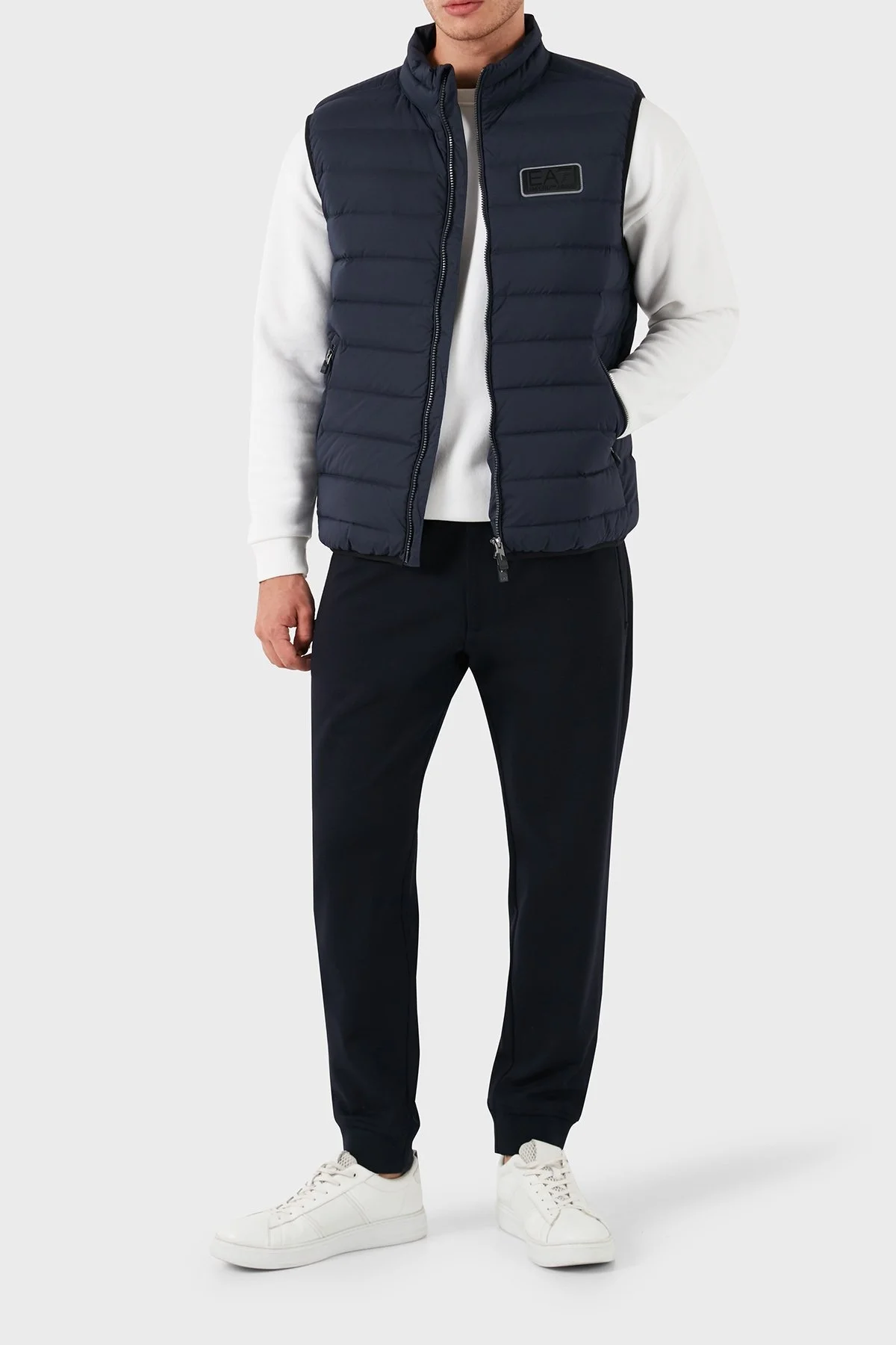 EA7 % 100 Kuş Tüyü Dolgulu Şişme Erkek Yelek 6DPQ02 PNHAZ 1562 LACİVERT - 4