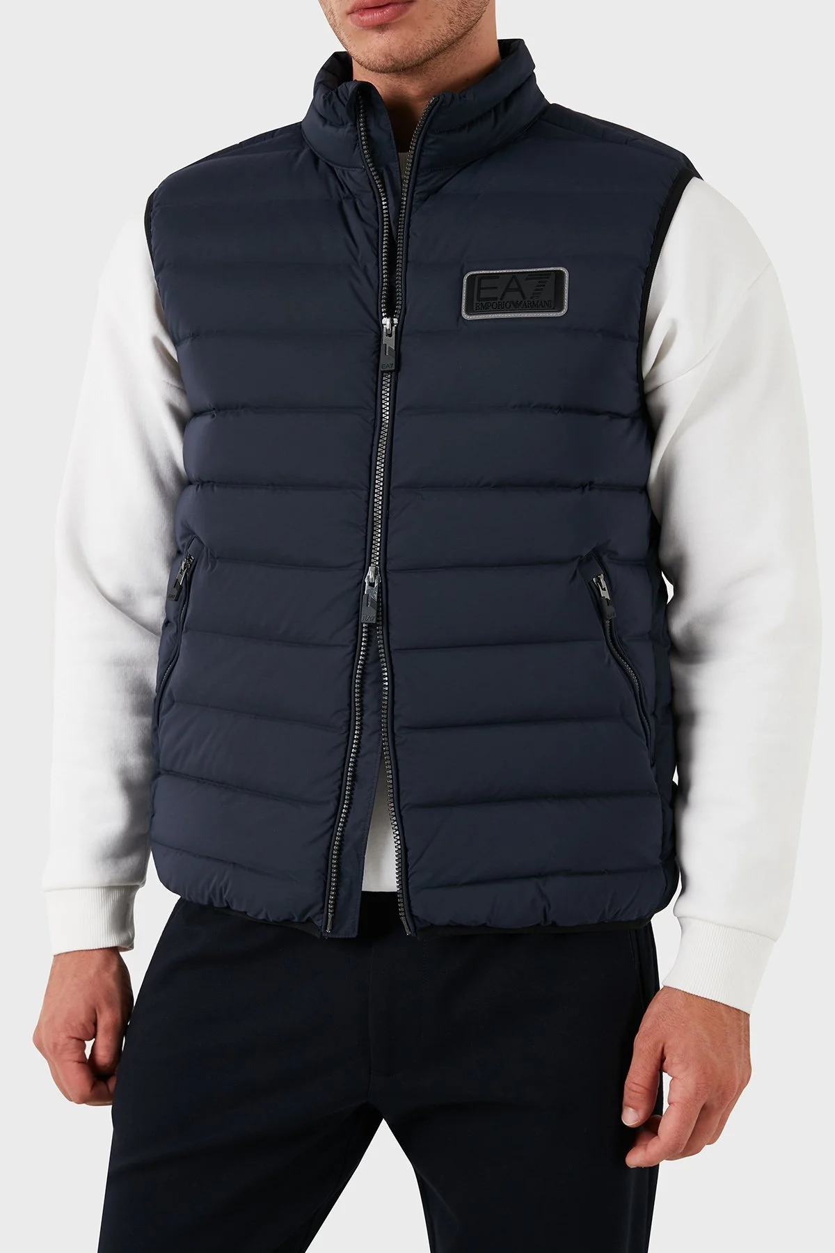 EA7 % 100 Kuş Tüyü Dolgulu Şişme Erkek Yelek 6DPQ02 PNHAZ 1562 LACİVERT - 5