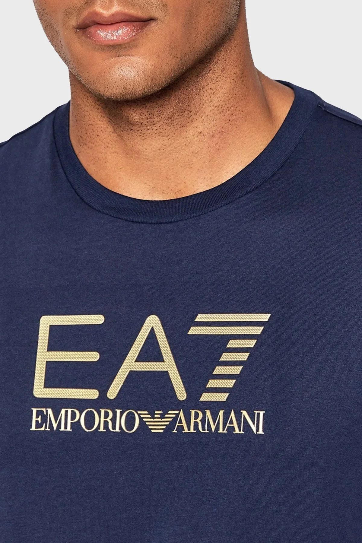 EA7 % 100 Pamuk Regular Fit Bisiklet Yaka Erkek T Shirt 6LPT12 PJM9Z 1554 LACİVERT - 2