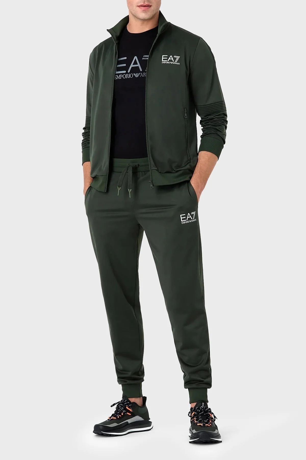 EA7 % 100 Pamuk Regular Fit Bisiklet Yaka Erkek T Shirt 6RPT71 PJM9Z 1200 SİYAH - 2